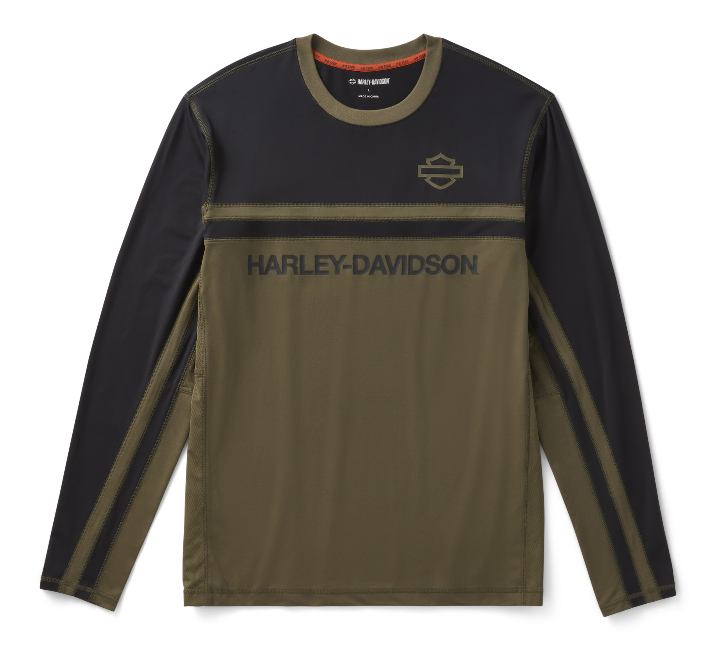 Men's H-D TECH Color Block Vented Long Sleeve Crew | Harley