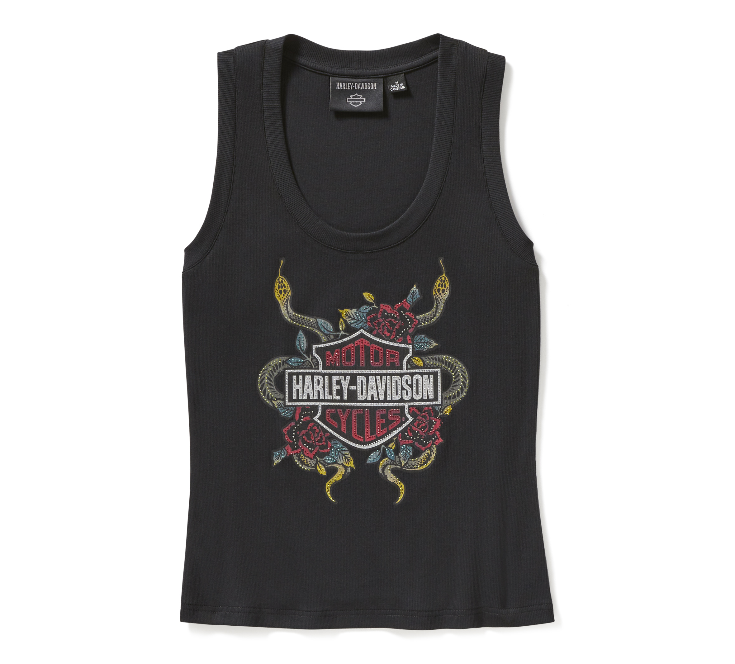 Women's Serpent Rose Bling Ribbed Tank | Harley-Davidson USA