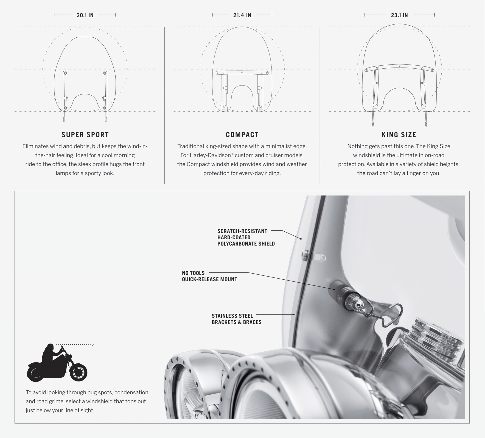 Pare-brise Super Sport à dépose rapide
