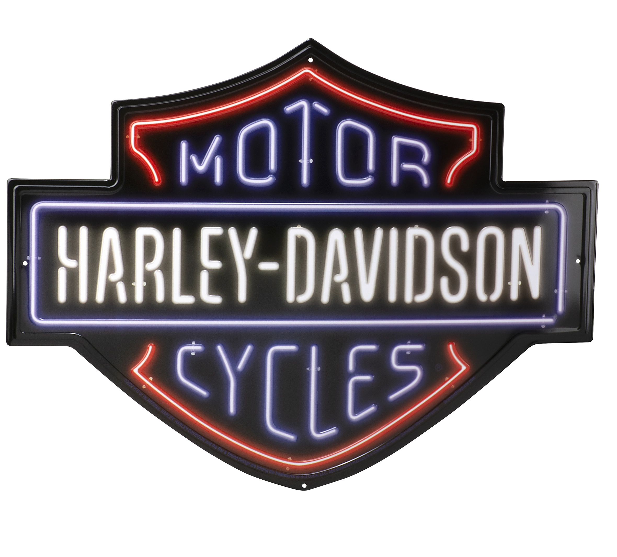 H-D Neon Bar & Shield Tin Sign