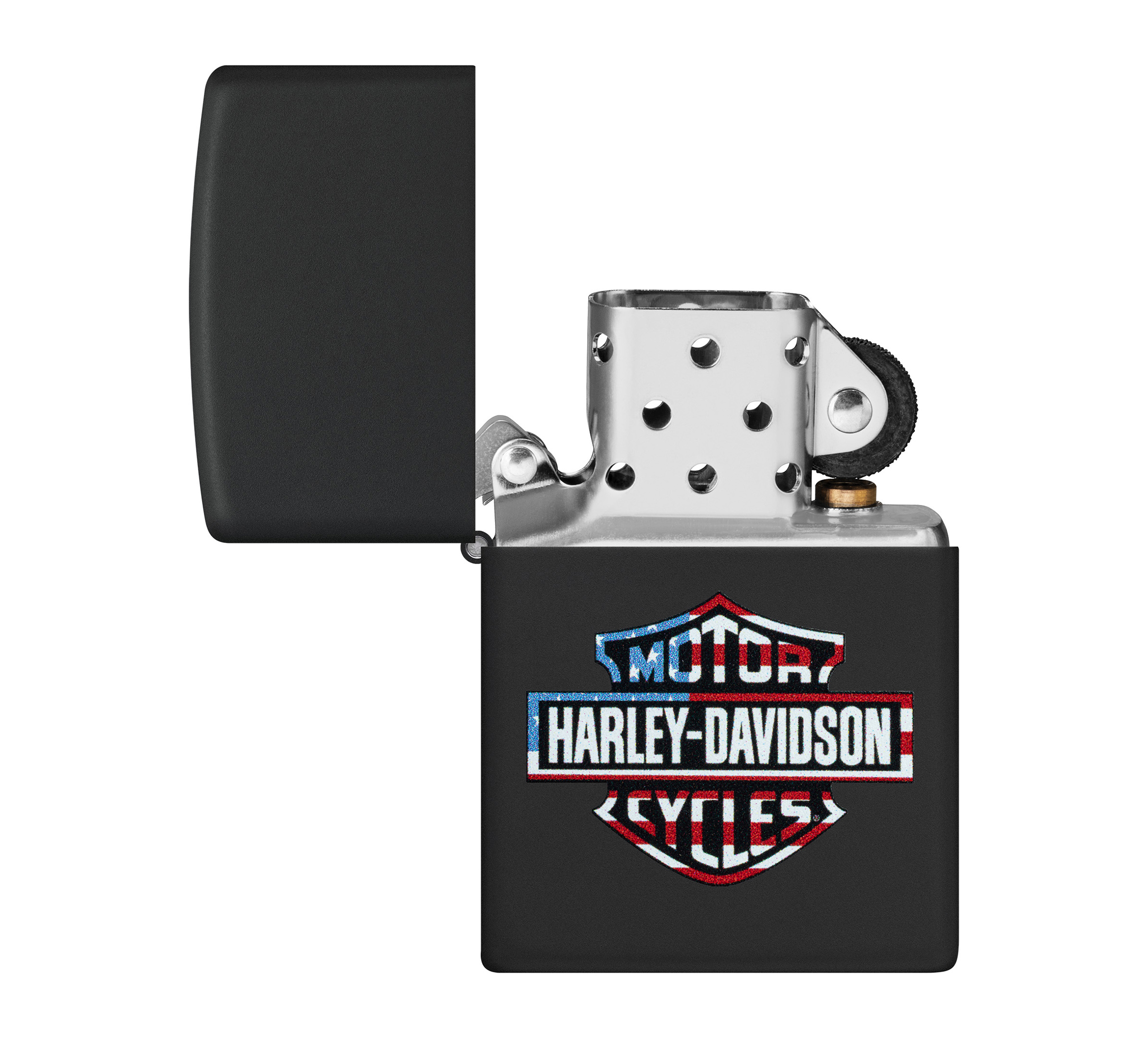Zippo Harley-Davidson Flag Logo Design Black Matte Windproof Lighter