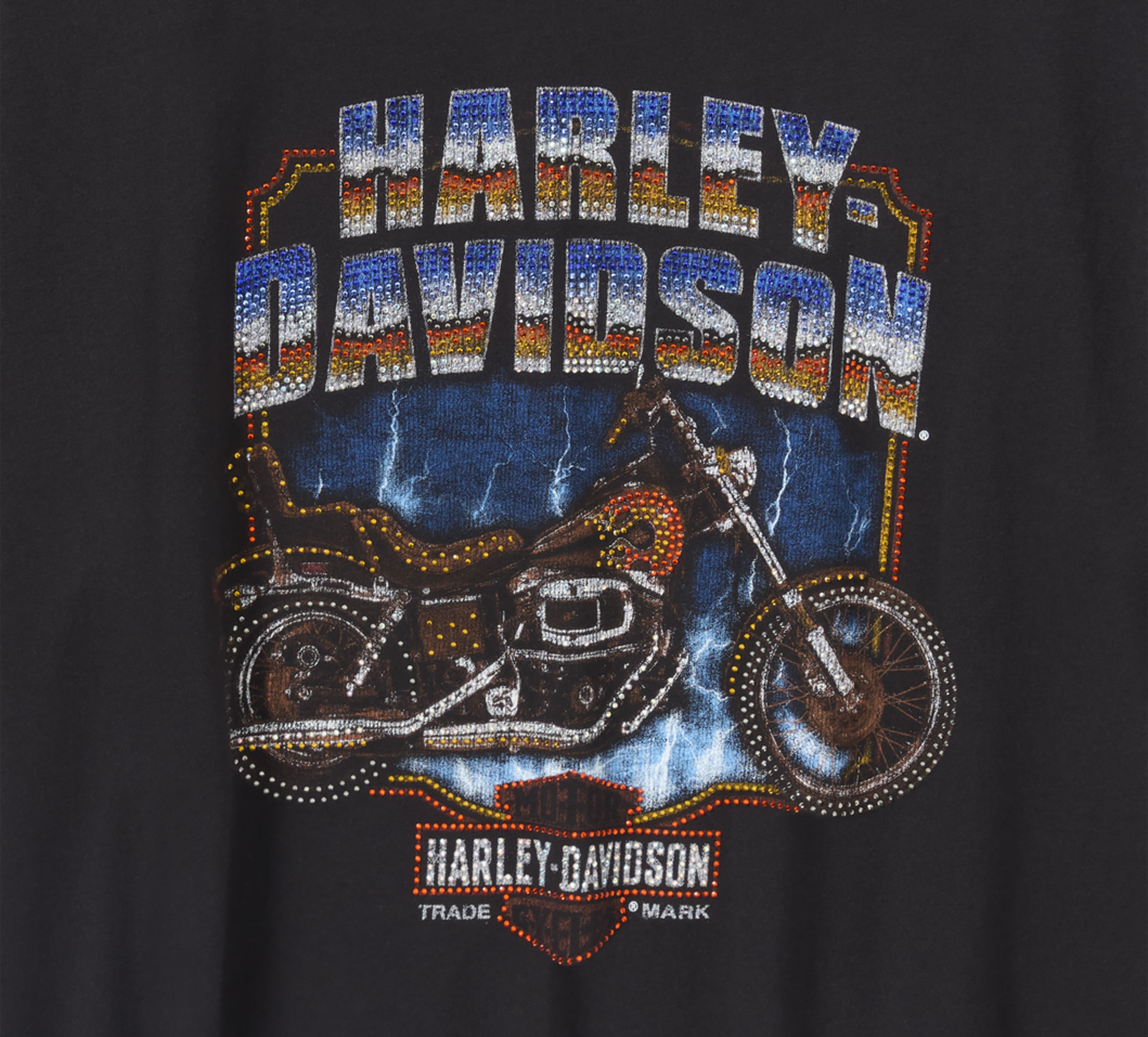 Women's Bling Chrome Fringe Hem Boxy Short Sleeve Tee | Harley