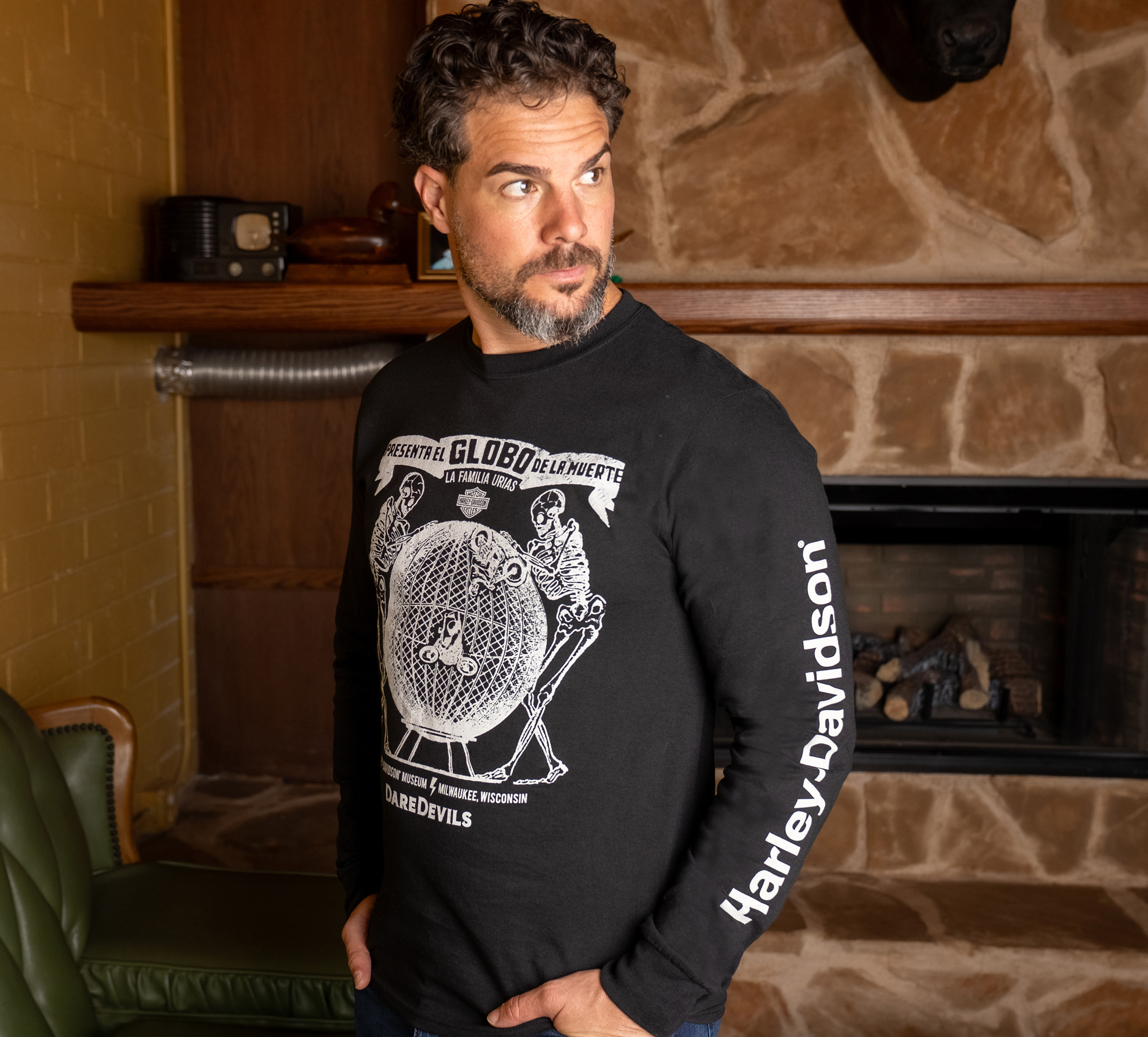 Men's Globe of Death Long Sleeve Tee
