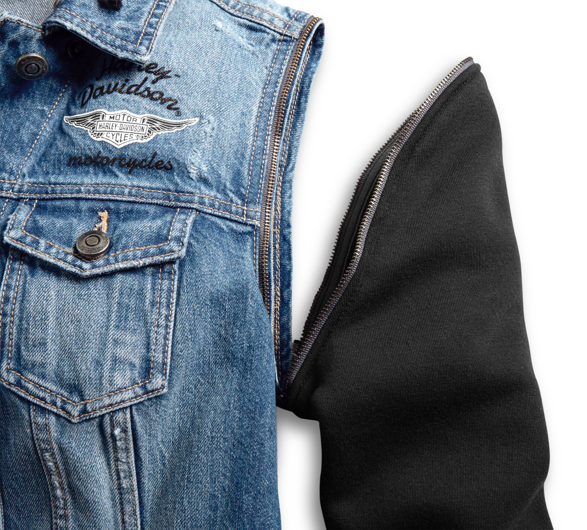 Women's Zip-Off Sleeve Denim Jacket