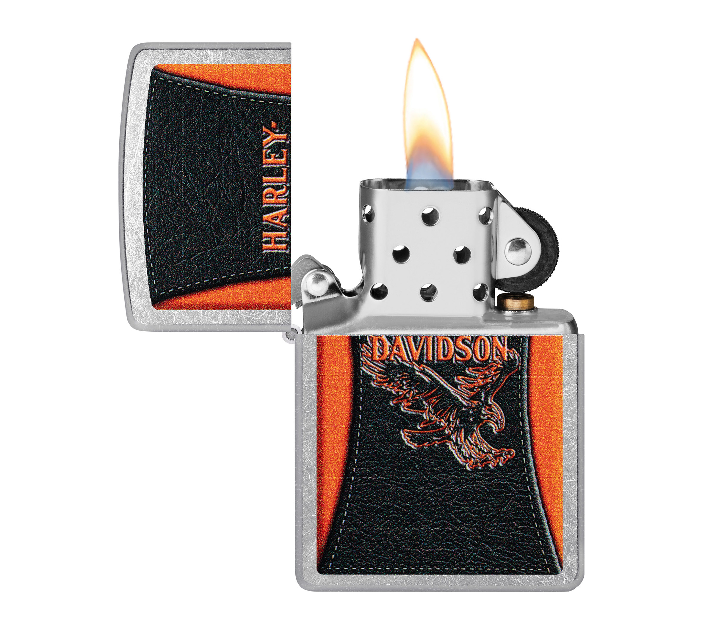 Zippo Harley-Davidson Leathered Eagle Design Street Chrome Windproof Lighter