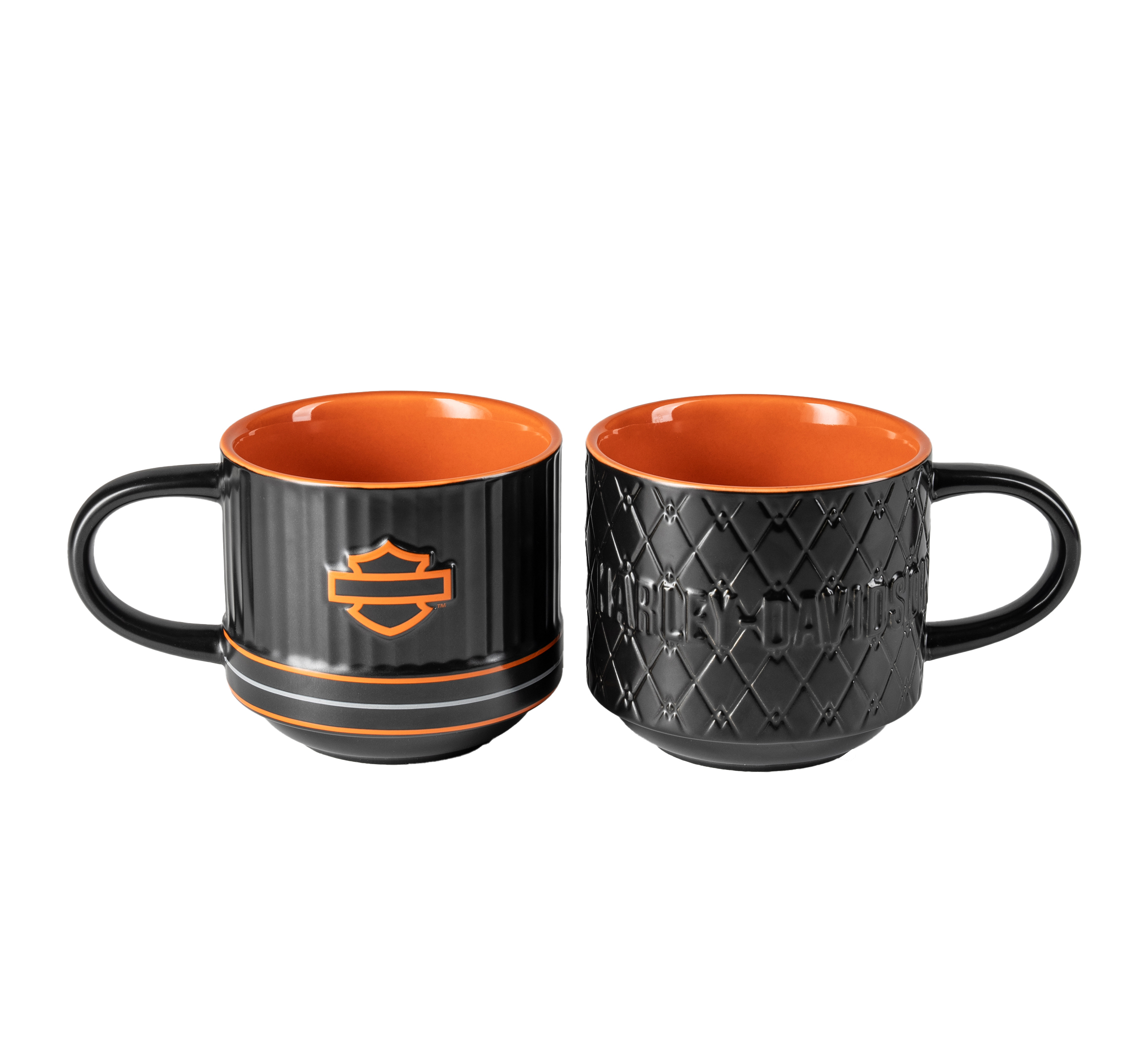 Open Bar & Shield Embossed Mug Set of 2