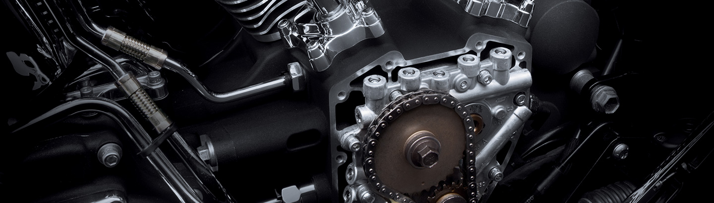 close-up on the inside of an engine