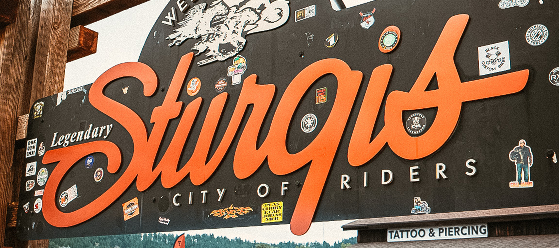  A close up of the Welcome to Sturgis: City of Riders sign