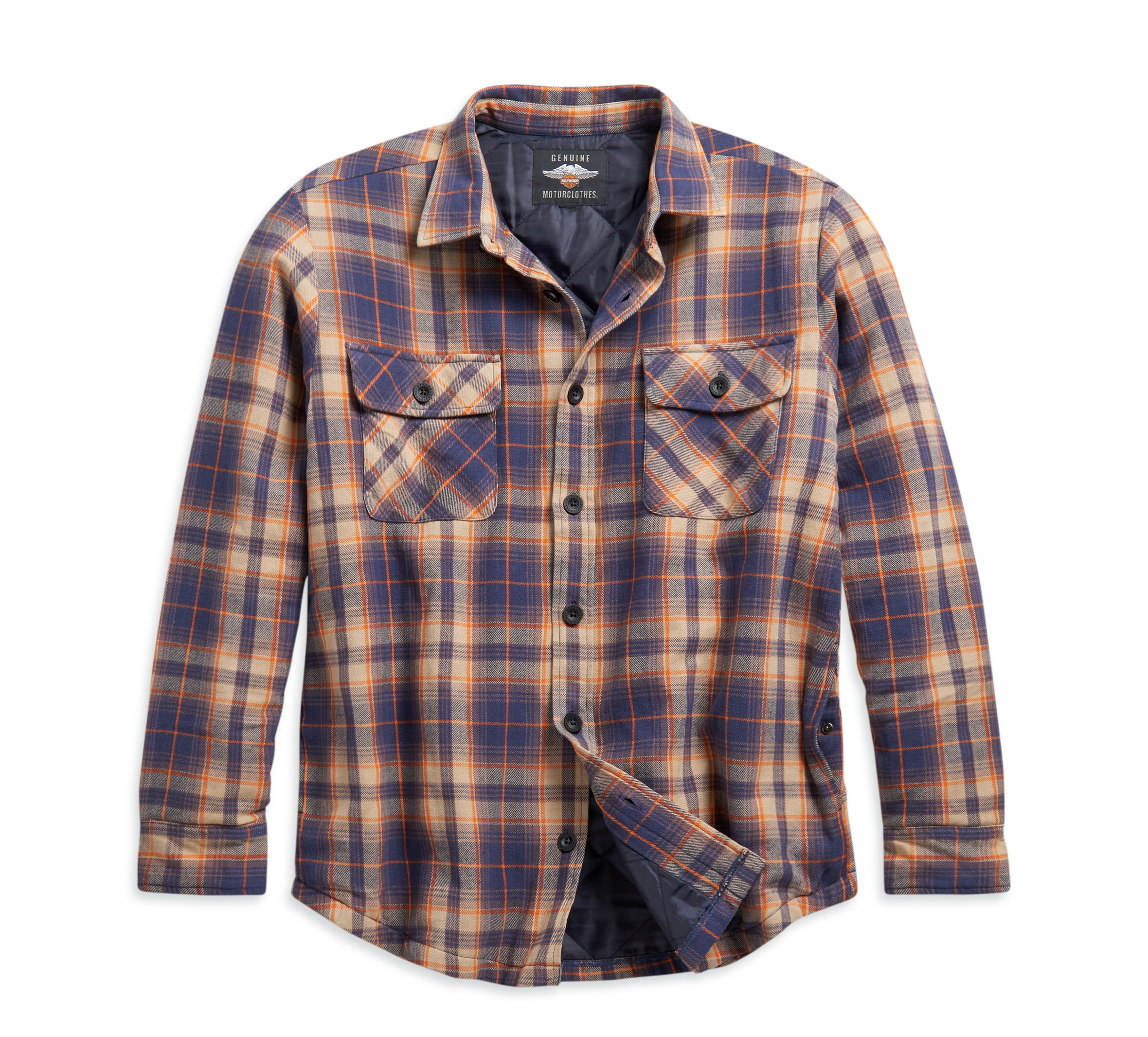 Men's Quilted Lining Plaid Shirt Jacket