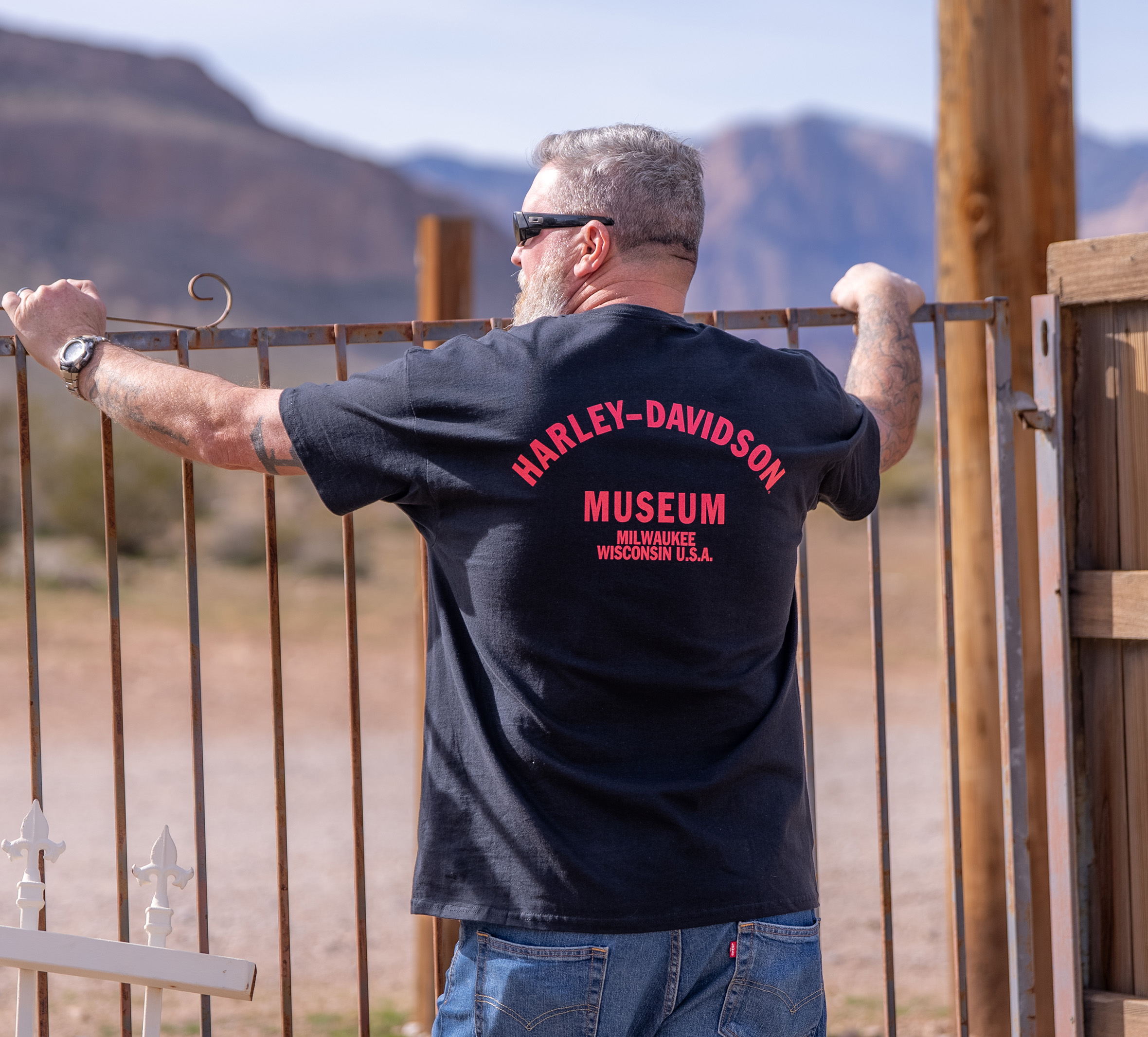 Men's Gradient Americana Bar & Shield Tee
