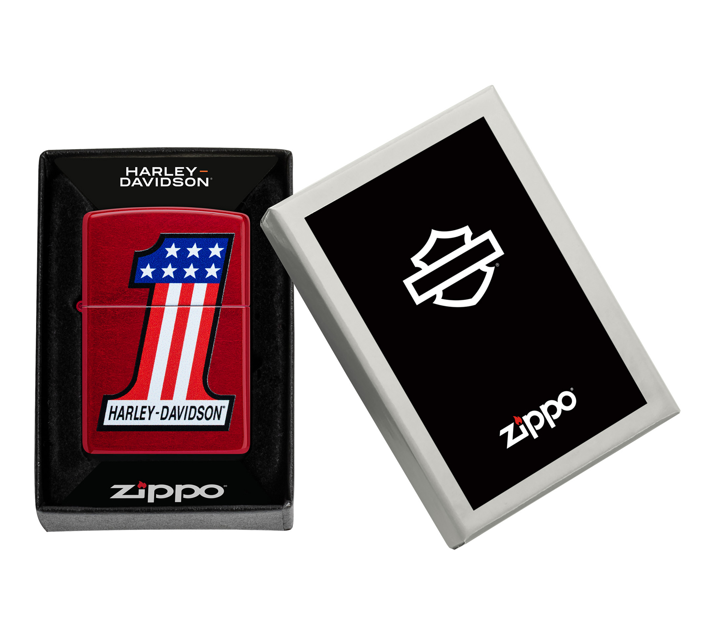 Zippo Harley-Davidson #1 Logo Design Candy Apple Red Windproof Lighter