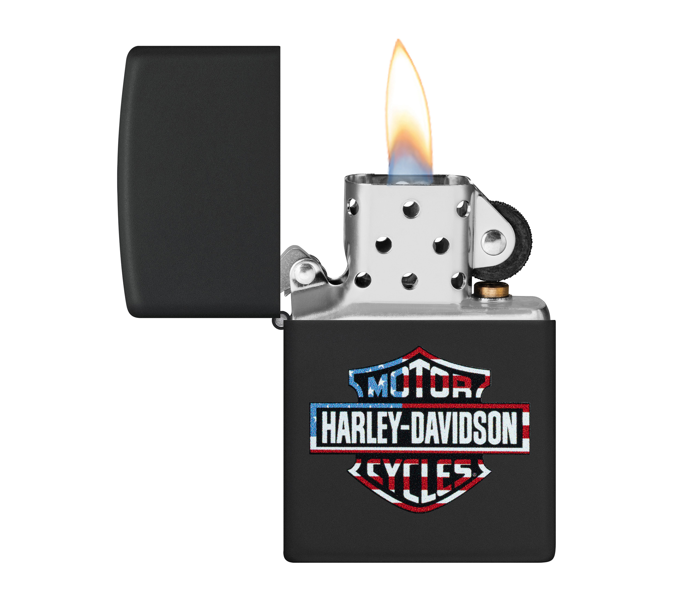 Zippo Harley-Davidson Flag Logo Design Black Matte Windproof Lighter