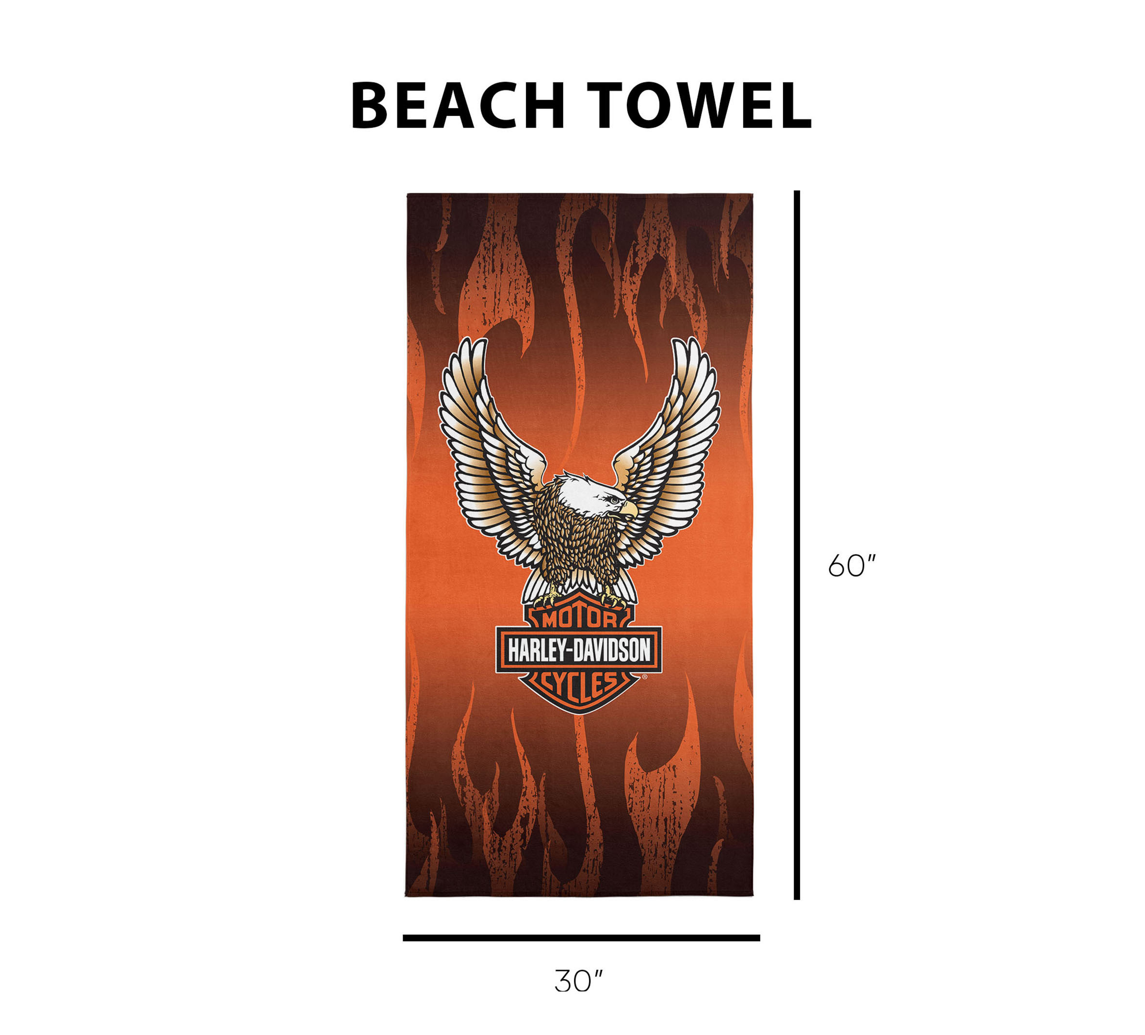 Flying Flames Microfiber Beach Towel