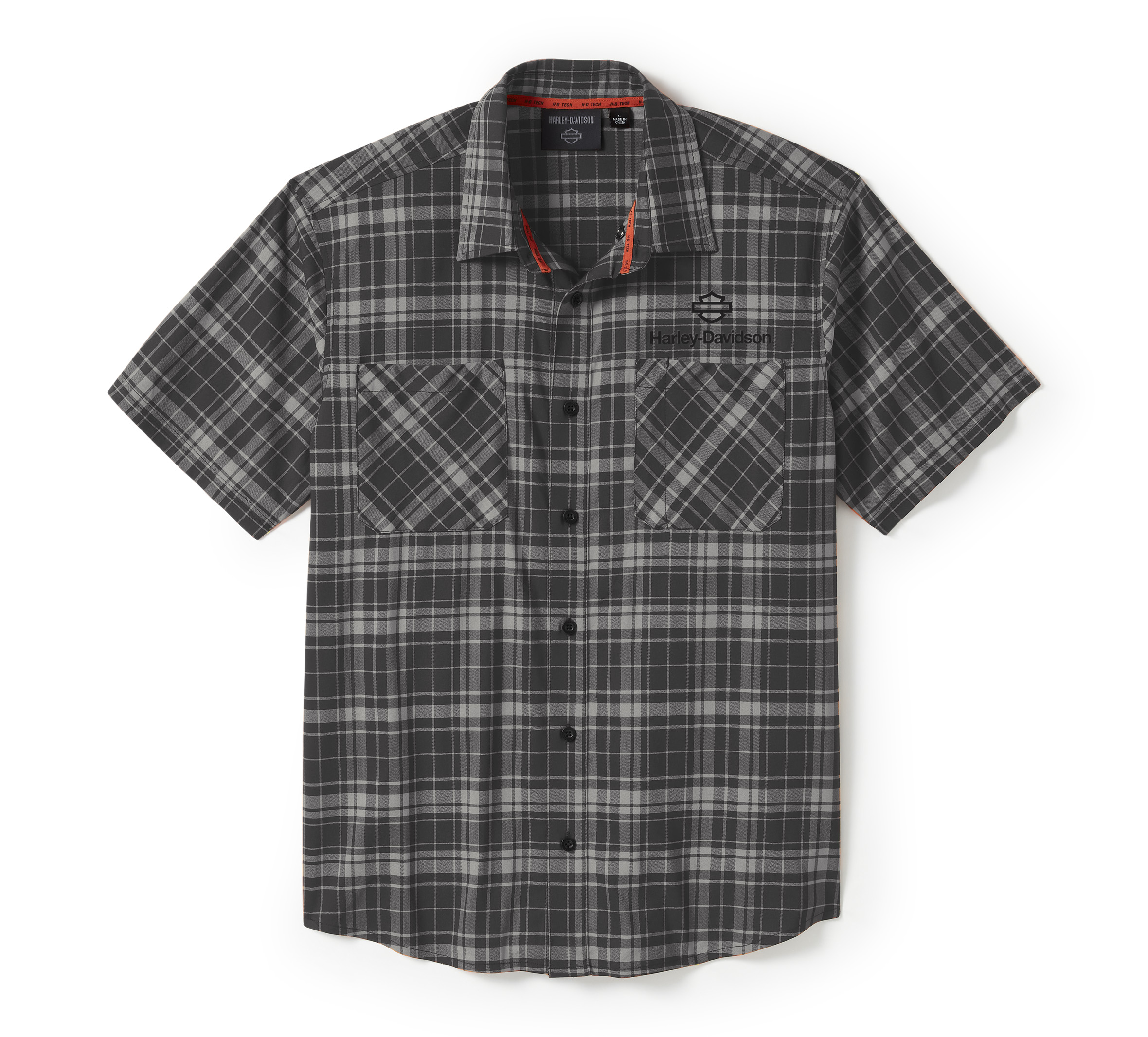 Men's H-D® TECH Coolmax® Plaid Short Sleeve Shirt