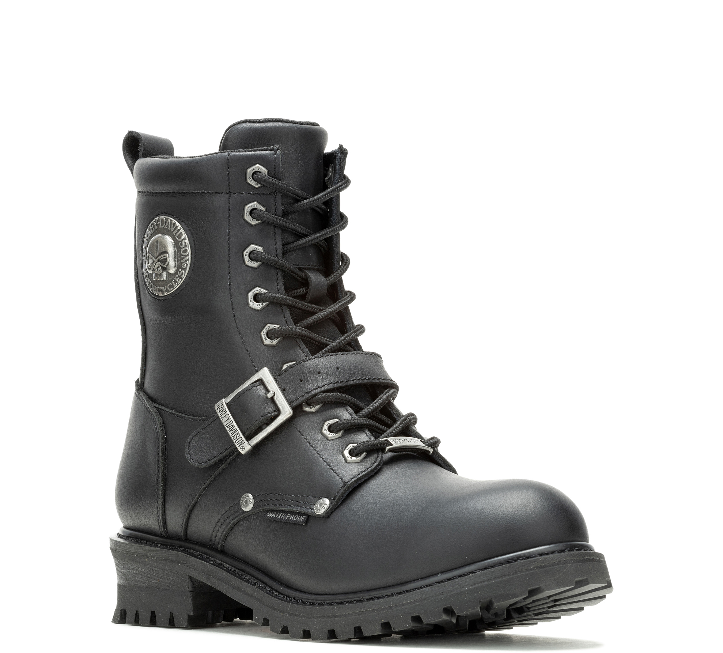 Men's Faded Glory Waterproof Leather Skull Riding Boot