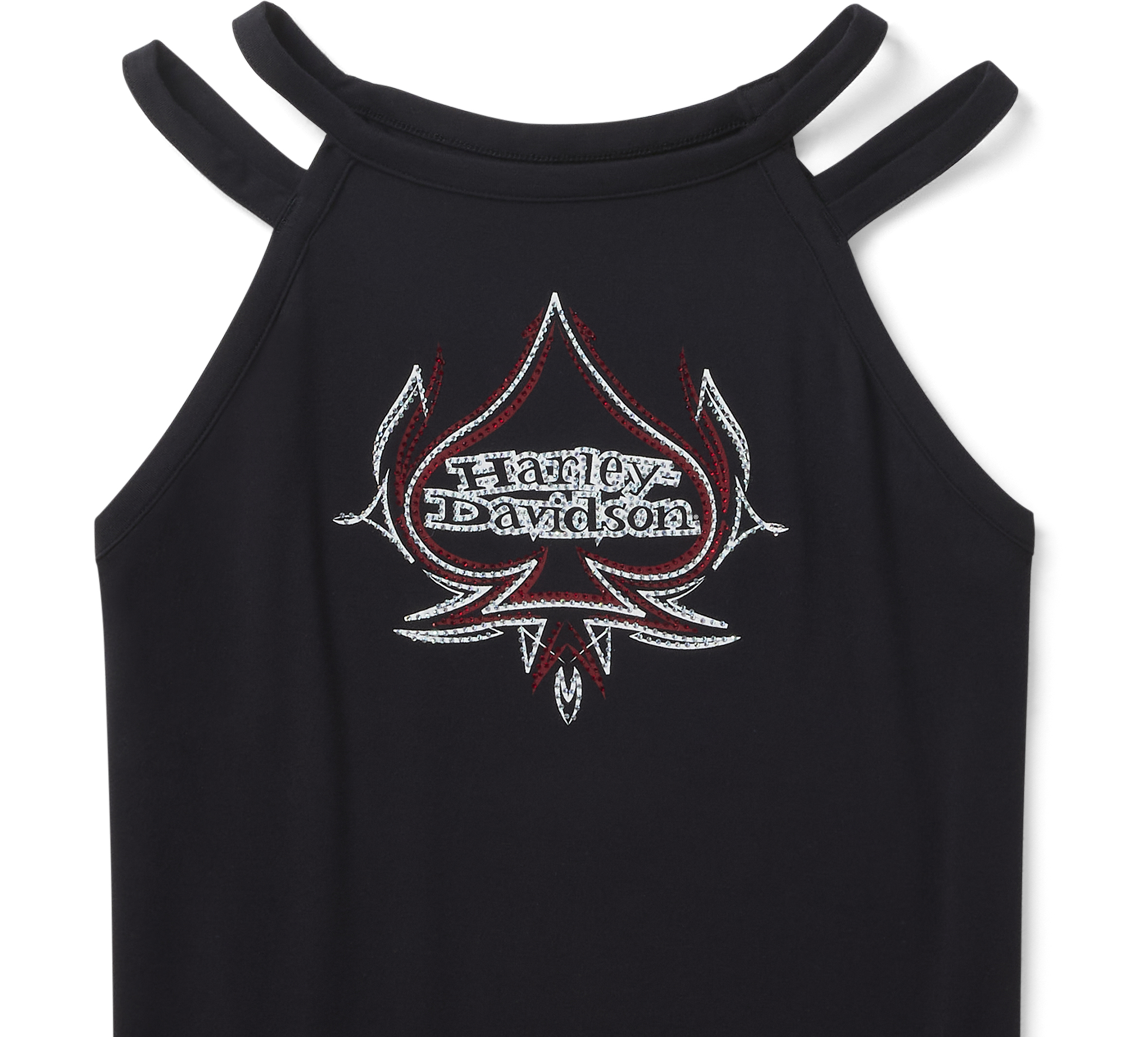 Women's Bling Spades Strappy High Neck Tank