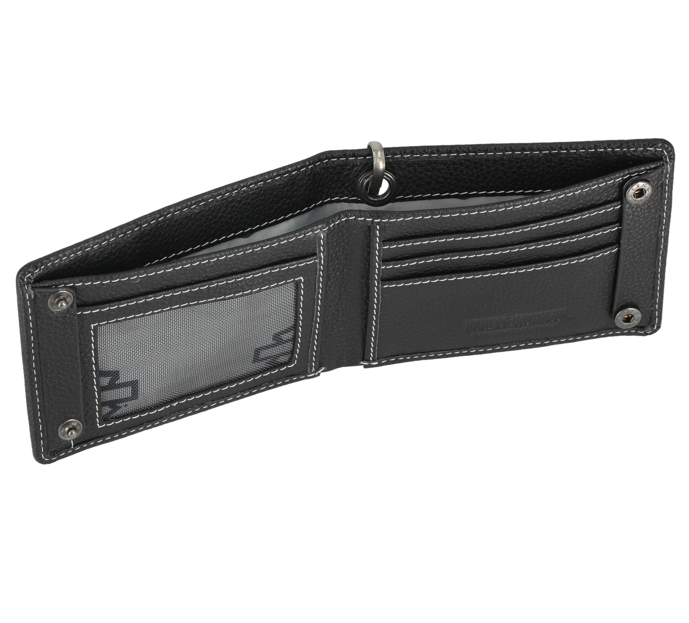 Bar & Shield Embroidered Bifold Wallet with Chain