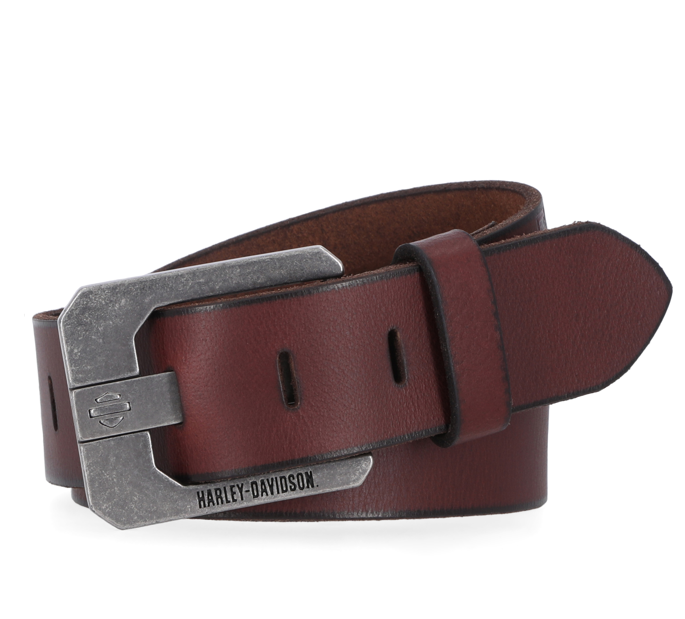 Die Cut Bar & Shield Prong Belt in Brown