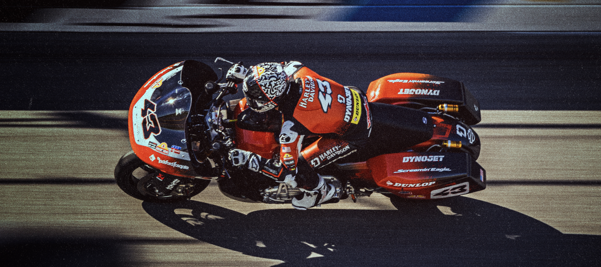 James Rispoli at high speed on the banks at Daytona  