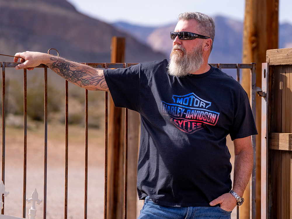 man wearing a tee
