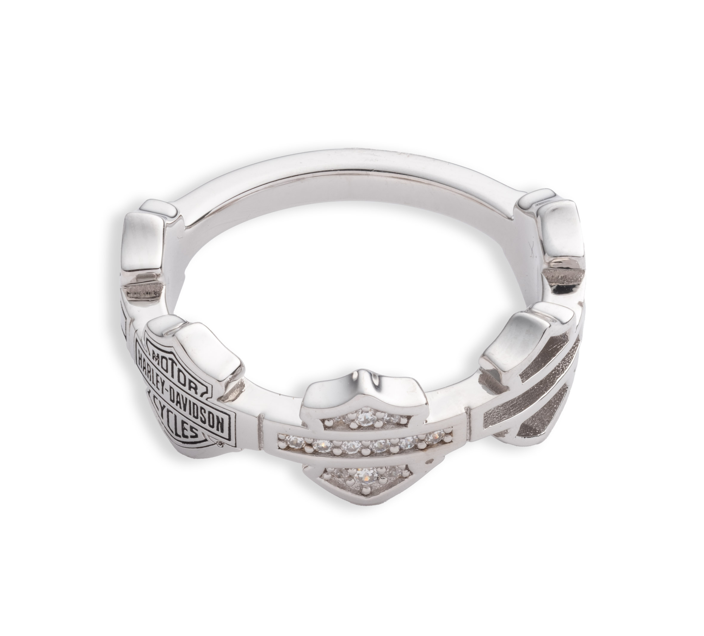 Women's Bar & Shield Bling Band Ring