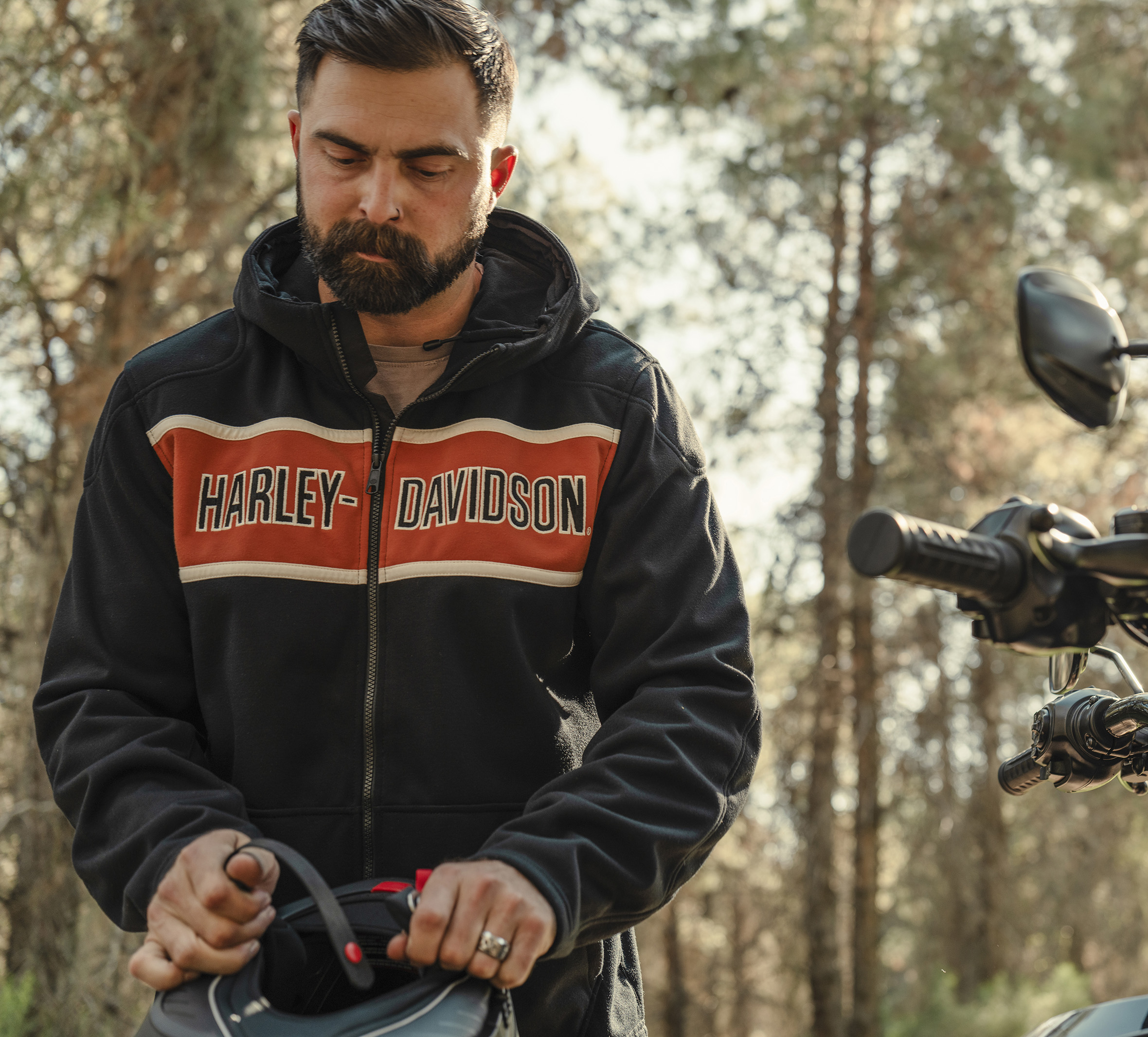 Sudadera con capucha H-D Trenton Deflector 2.0 Hooded Riding Fleece para hombre