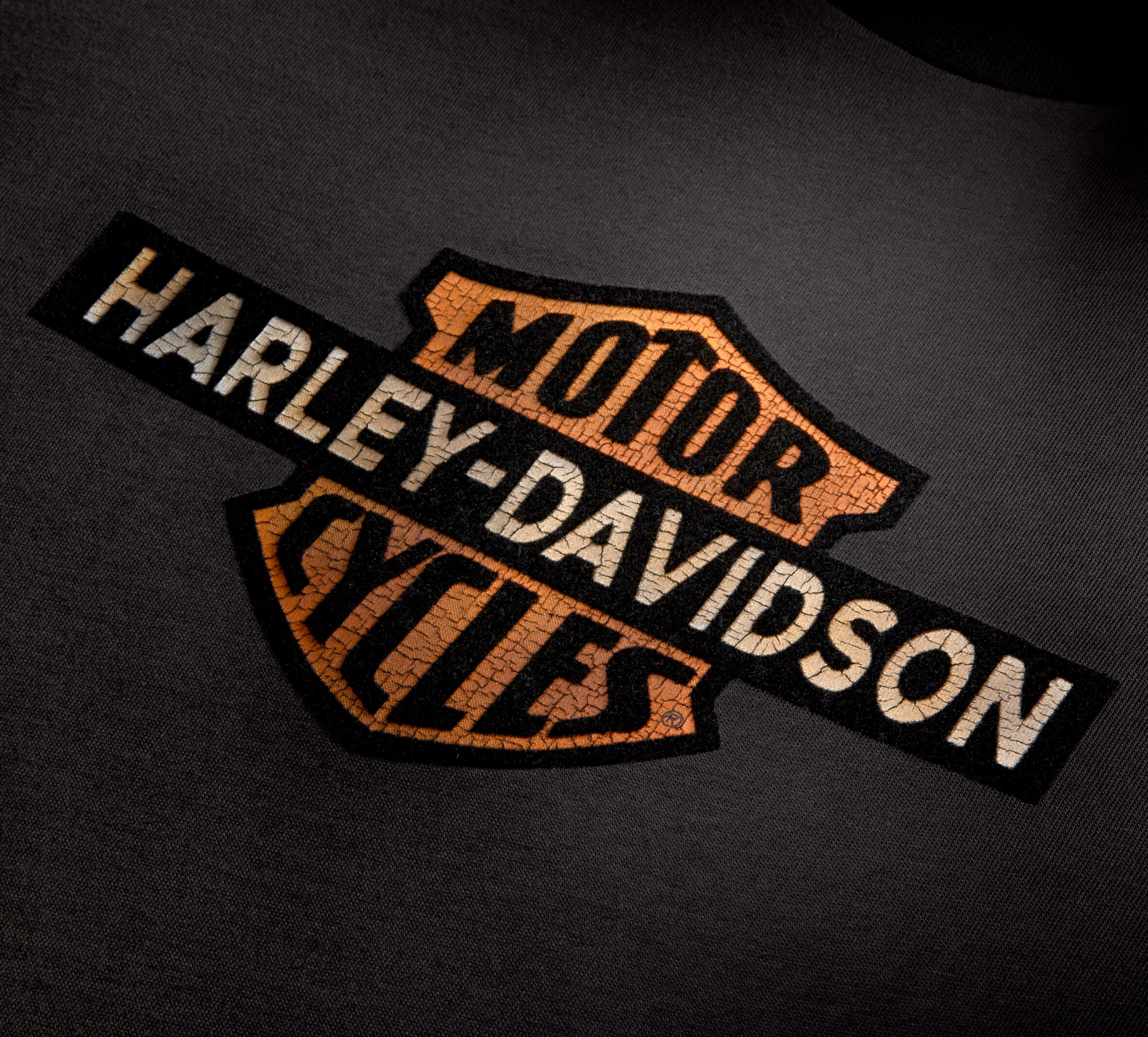 Men's Cracked Print Logo Tee - Slim Fit