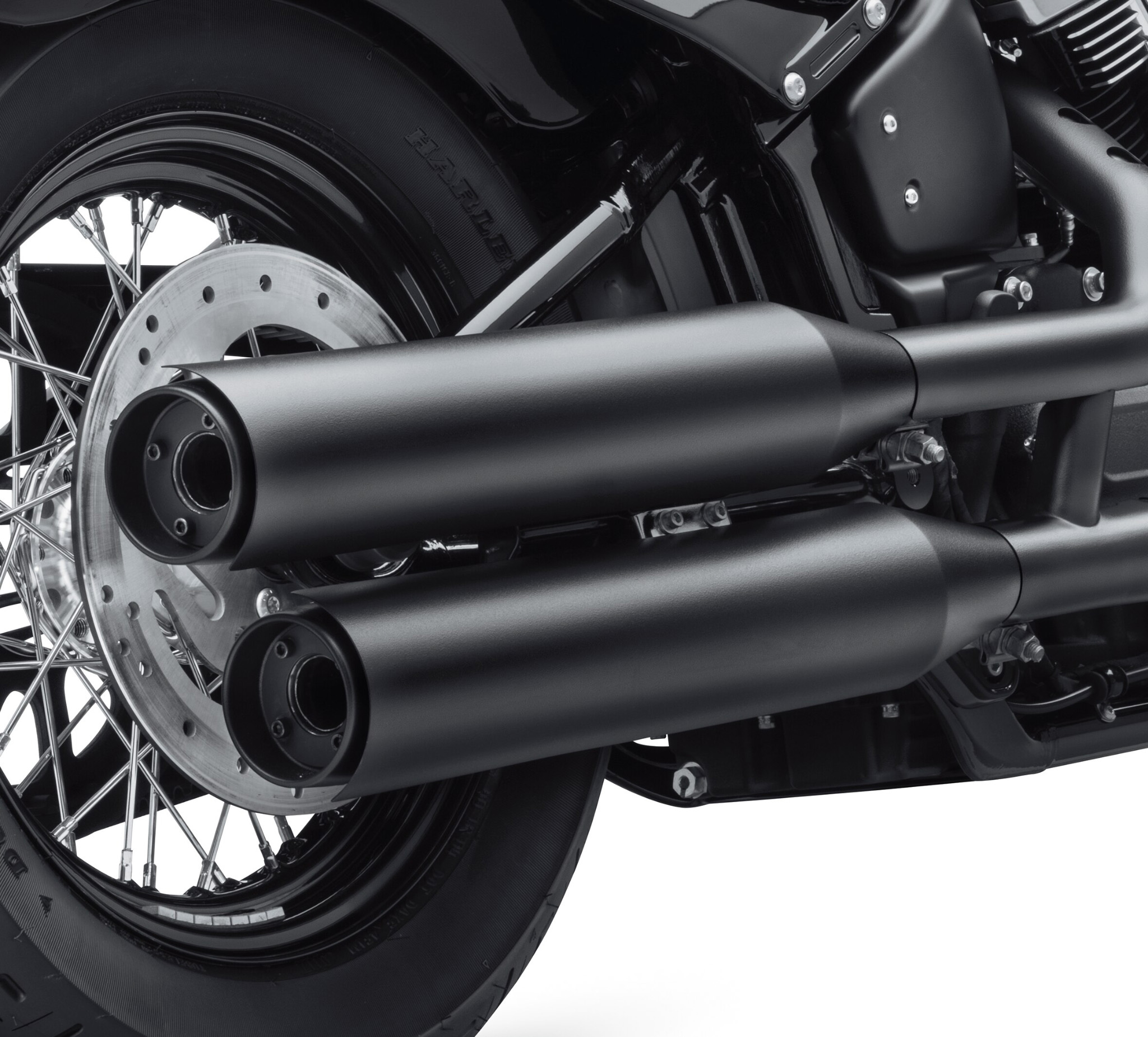Satin Black Muffler Shields - Long