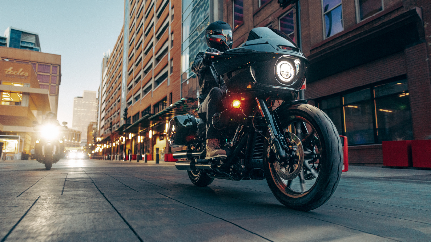 Bikers ride through city