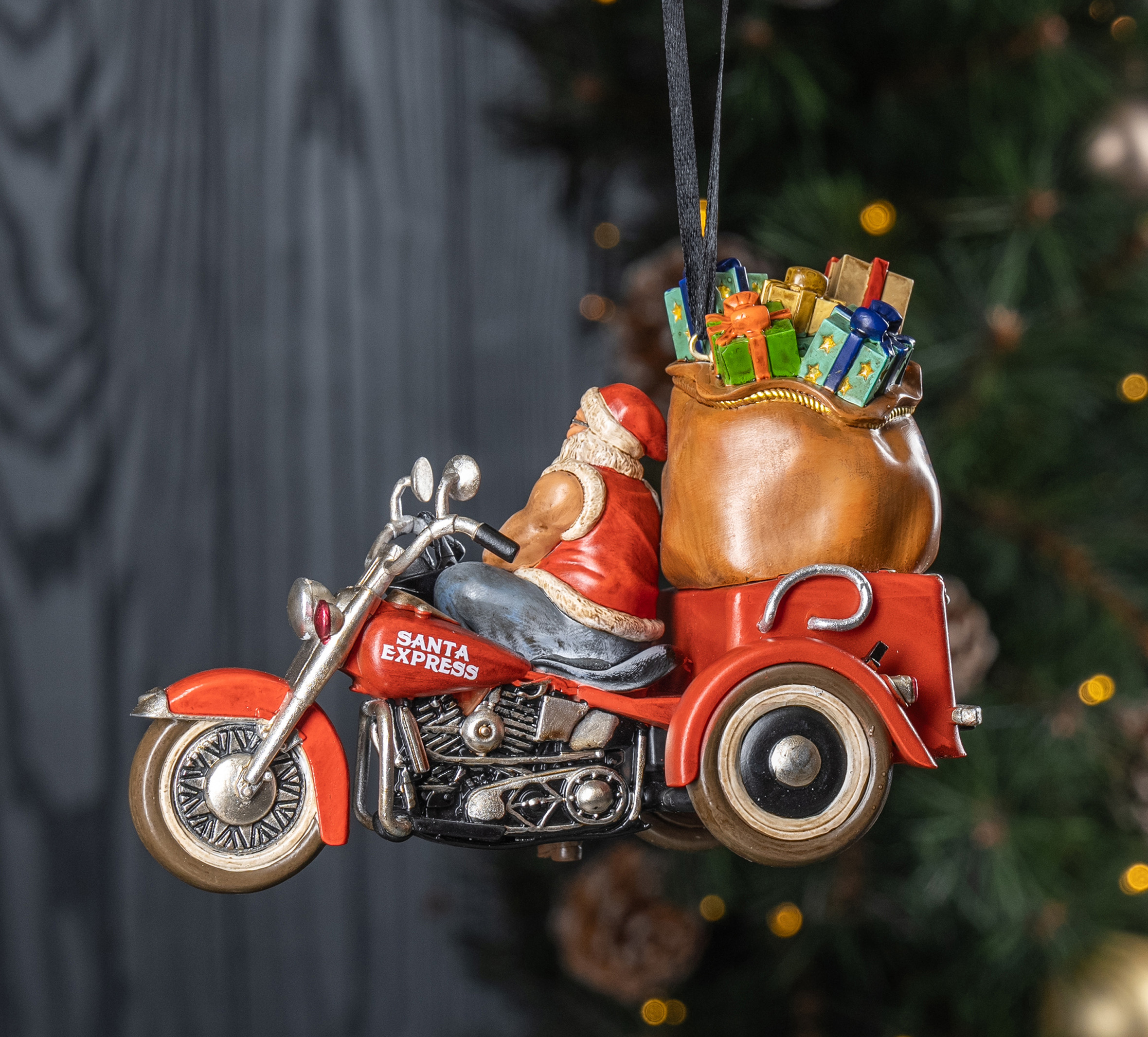 2025 Biker Santa Ornament