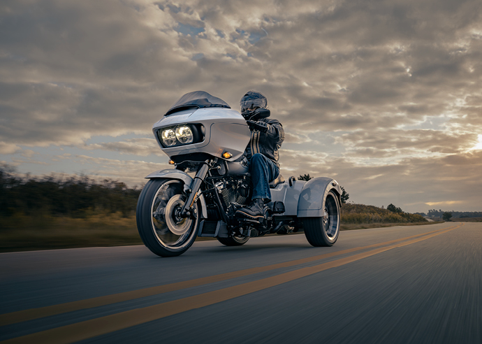 Larry Ware Sr rides his Road Glide 3 on the highway