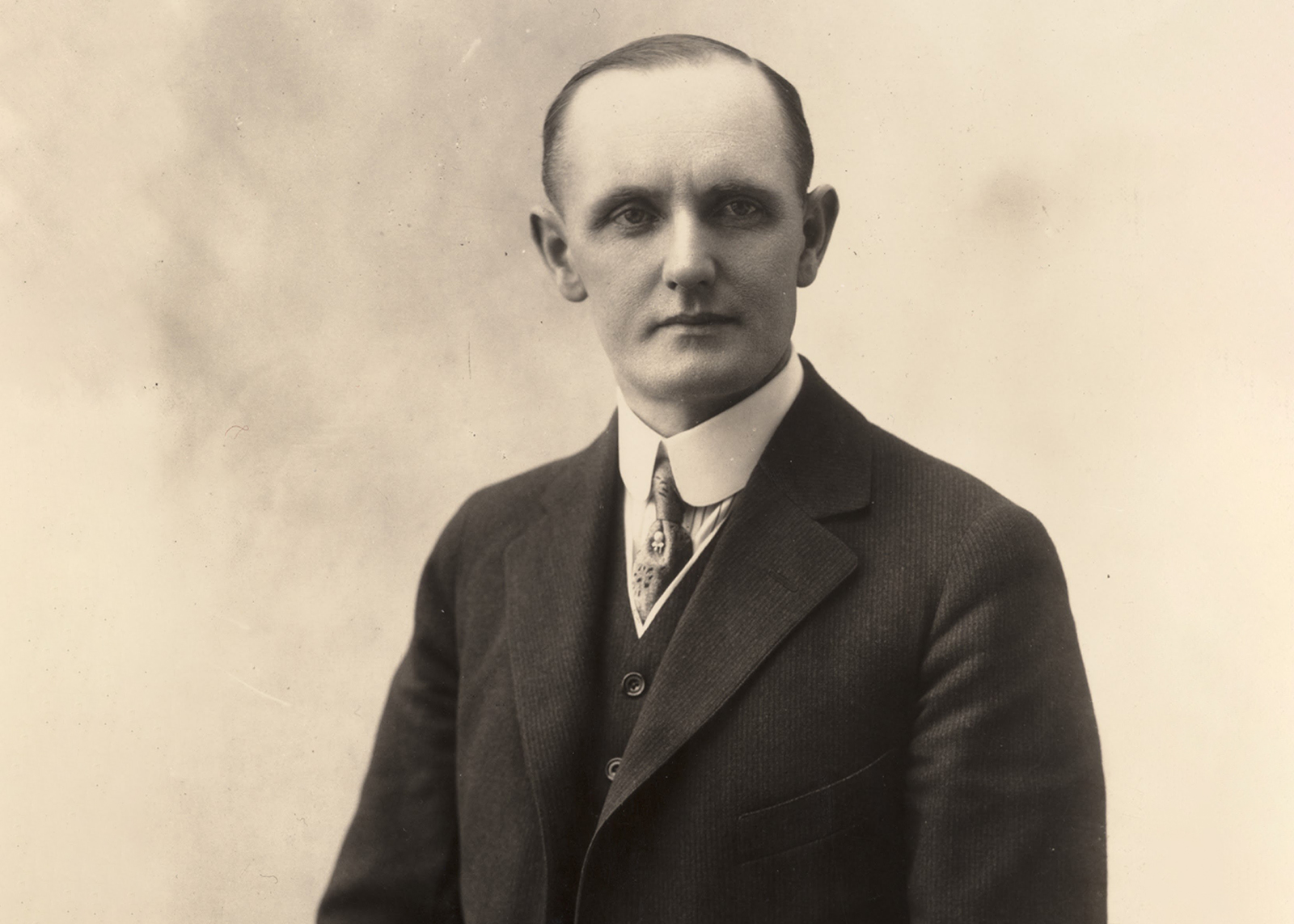 vintage black and white portrait of a man in a suit 