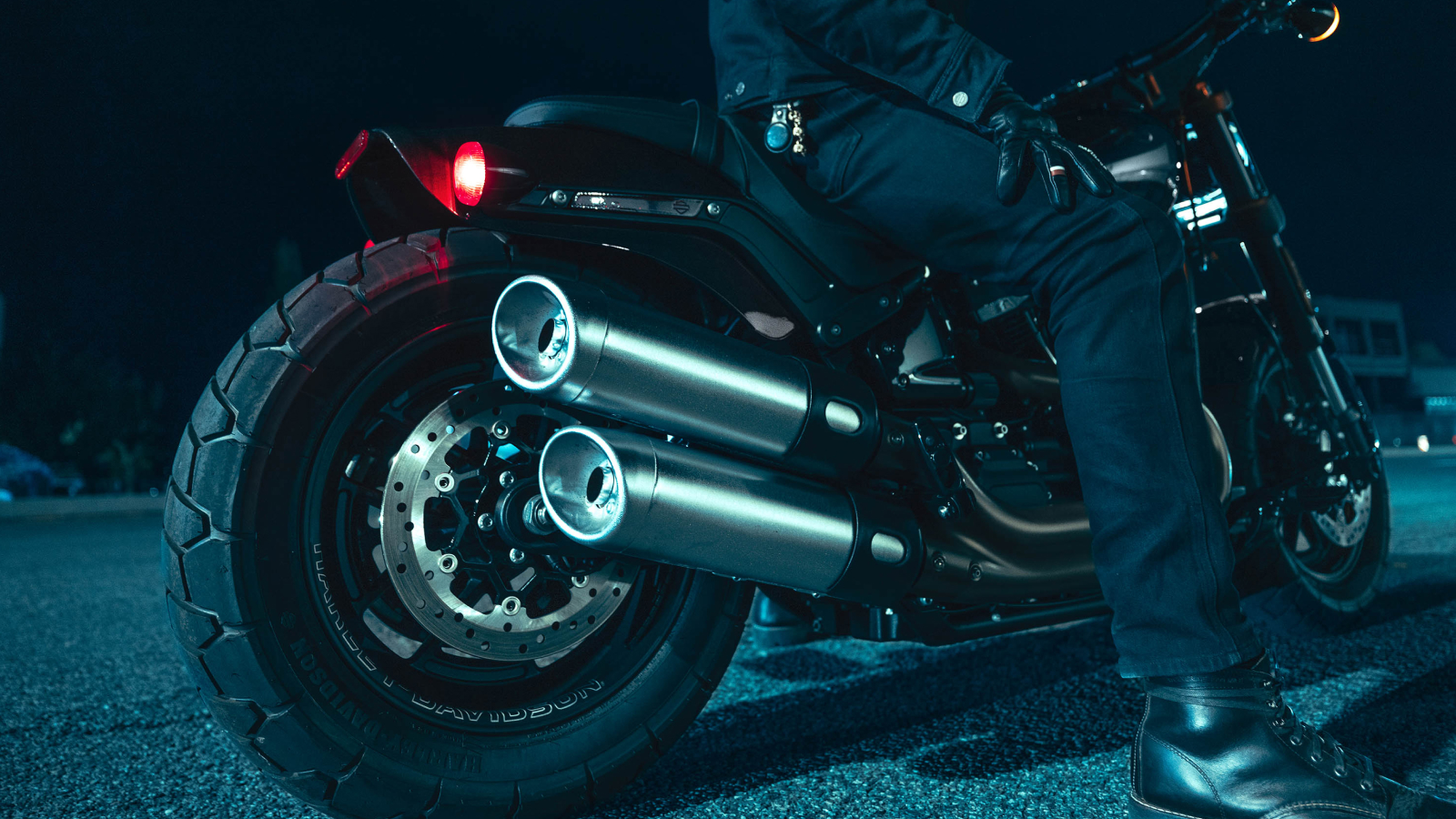 Fat bob motorcycle image