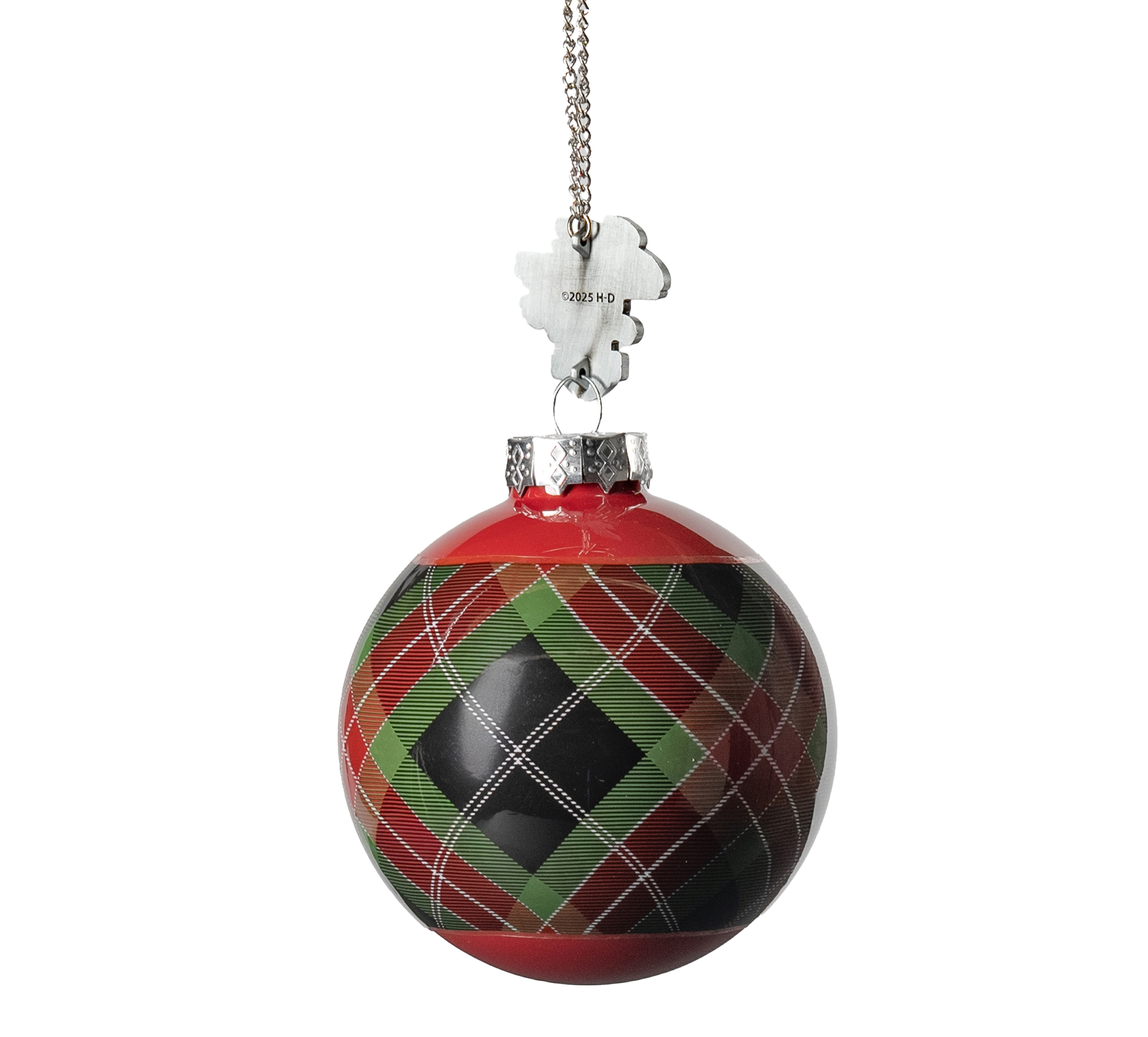Holiday Plaid Ball Ornament Set of 2