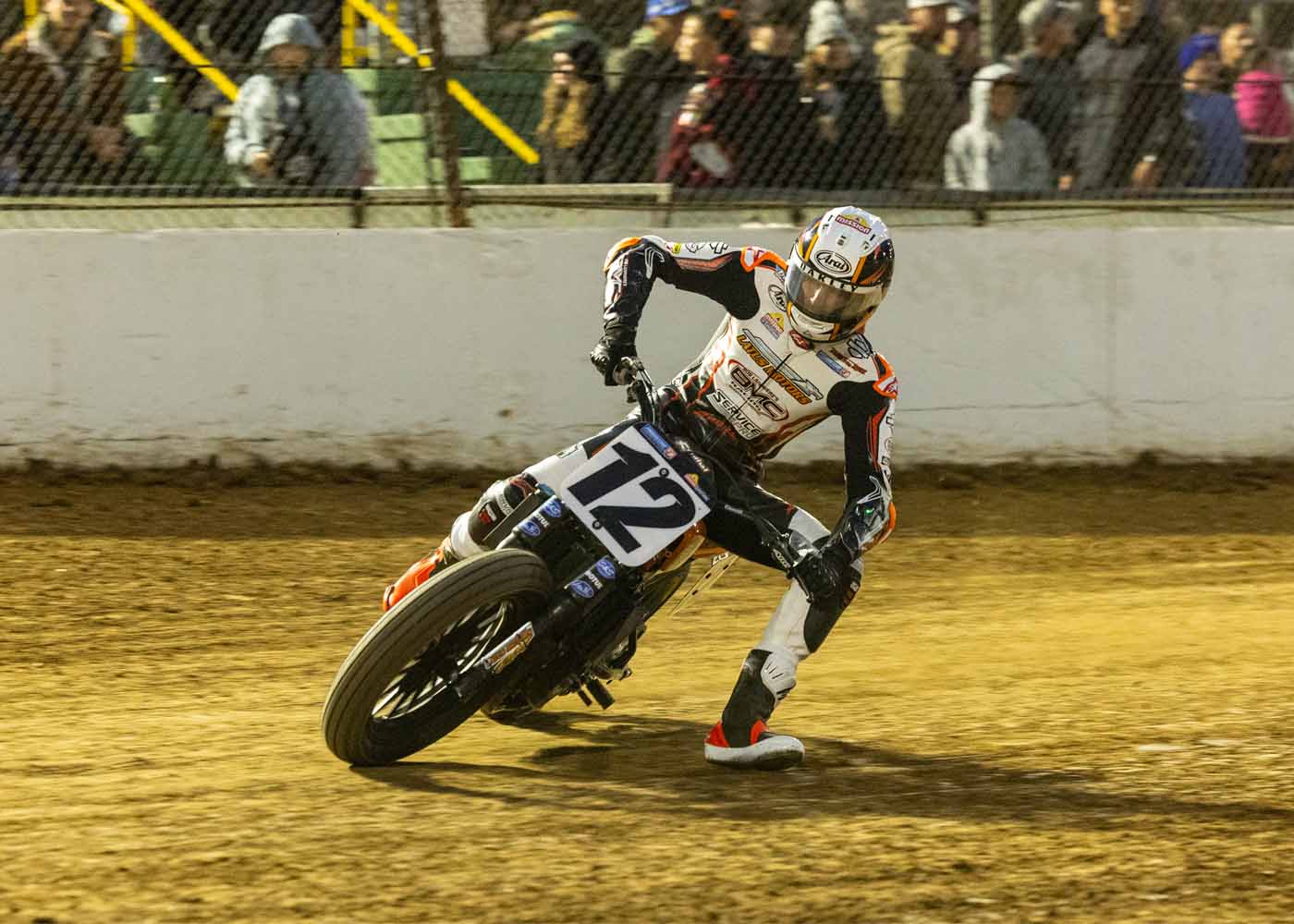 Supertwins race motorcycle making turn