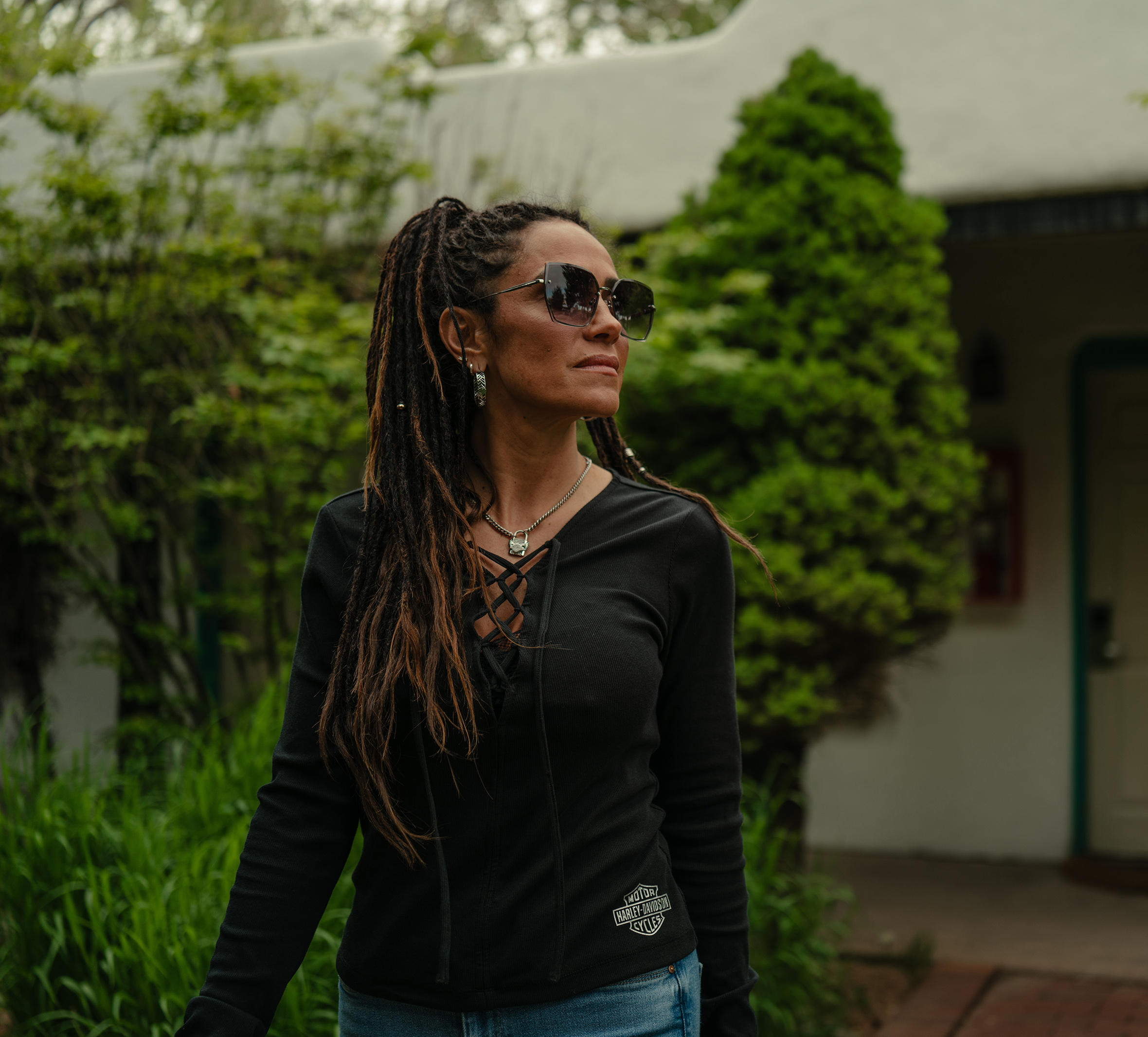 Women's Lace Up Long Sleeve Top