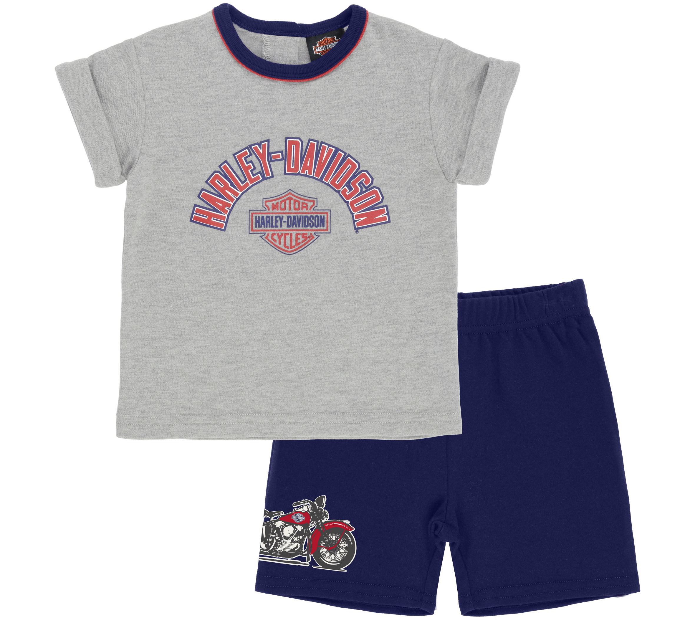 Knit Rolled Cuff Tee & Shorts 2 Piece Set