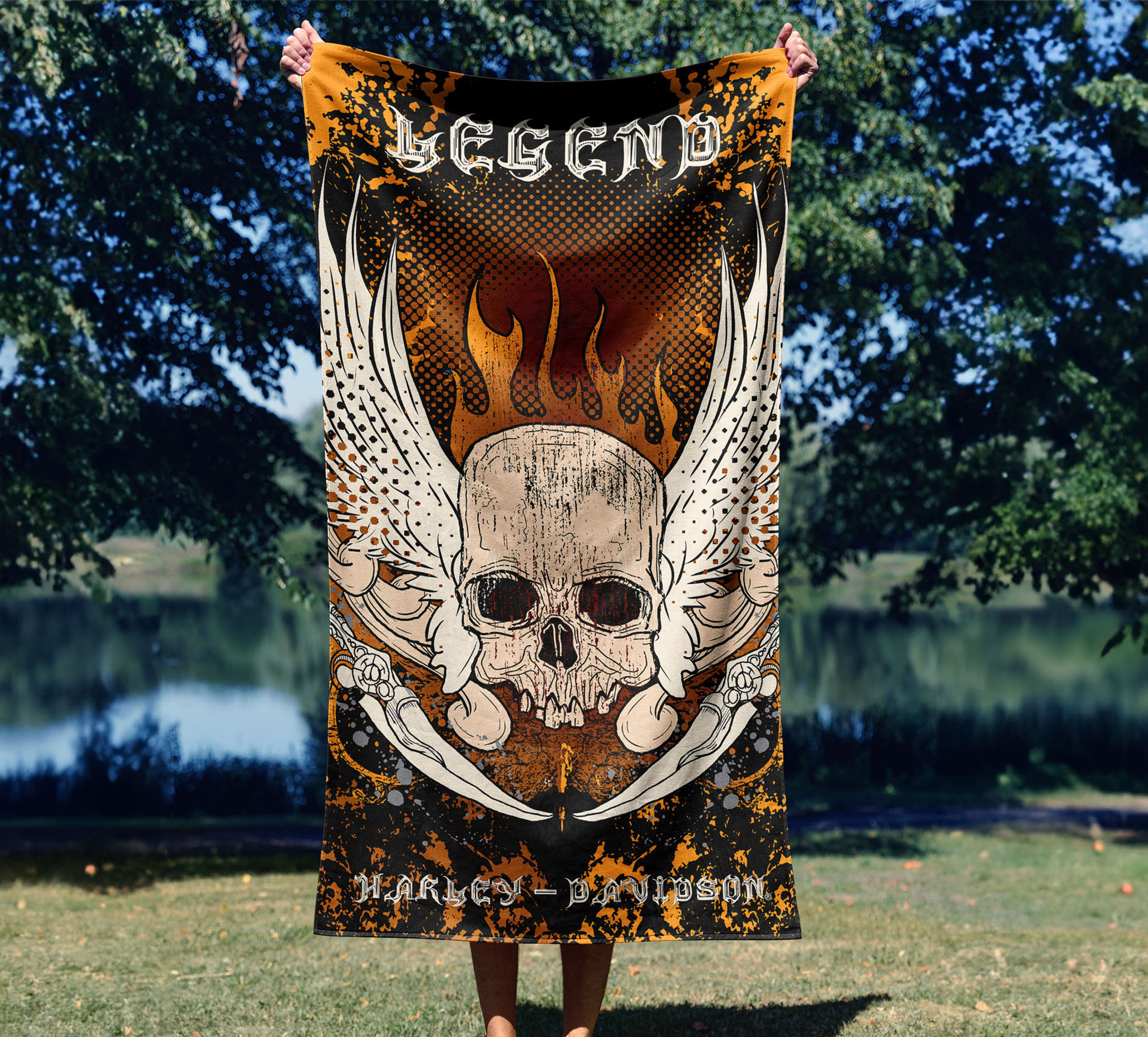 35x60 Skull & Snake Beach Towel | Harley-Davidson USA