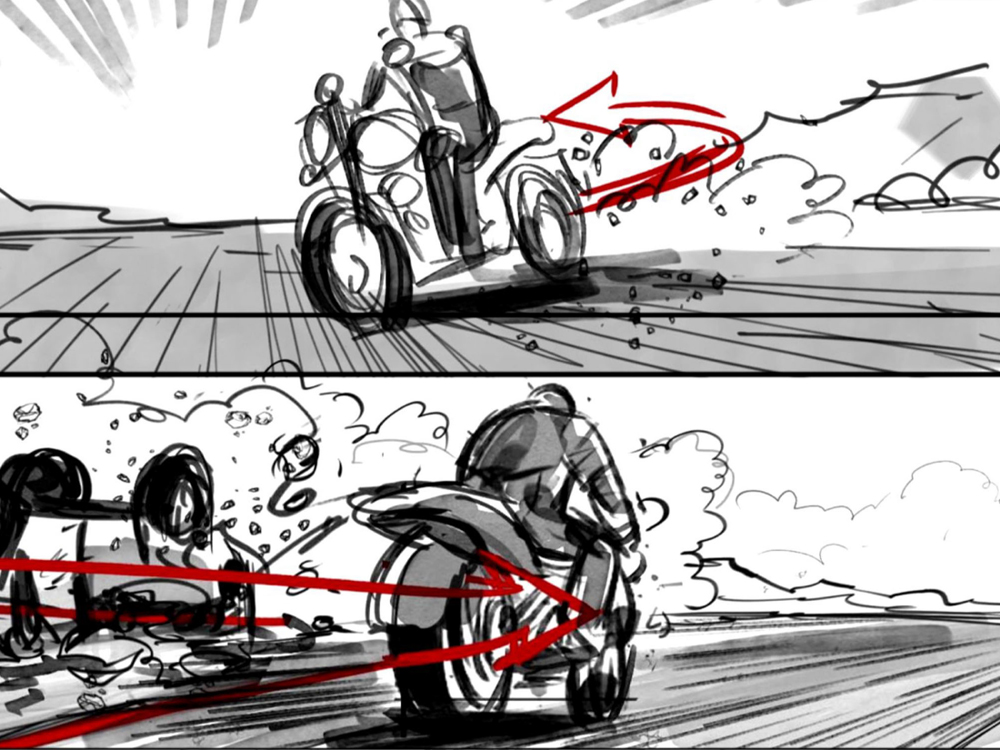 Sketch of scene from Thunderbolts