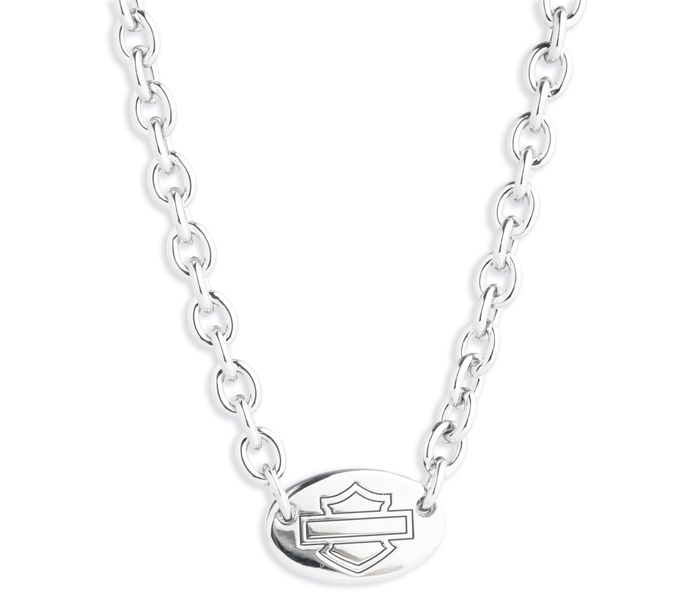 Women's 16" Oval Chain Bar & Shield Necklace