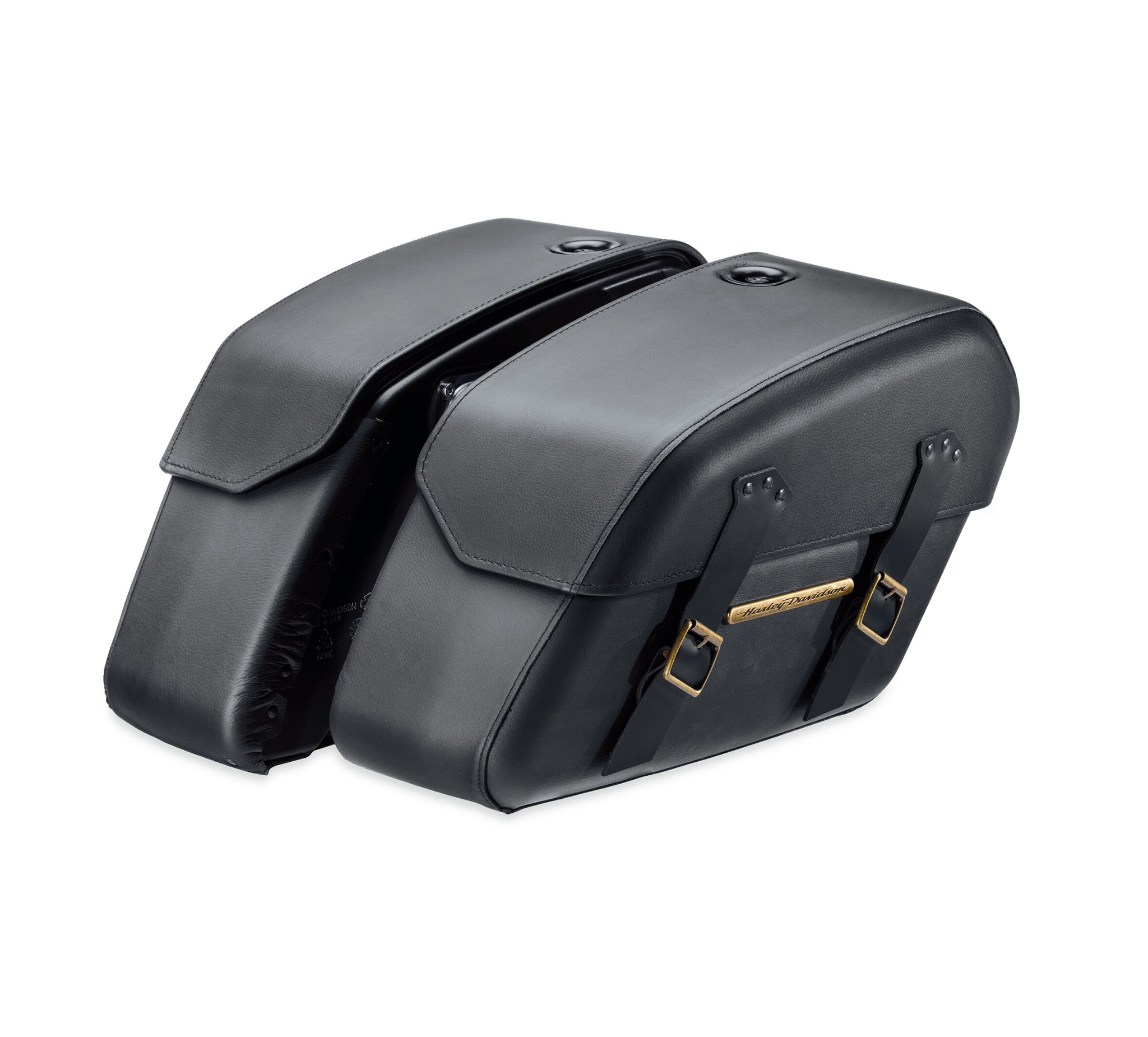 H-D Detachables Saddlebags – Brass Trim