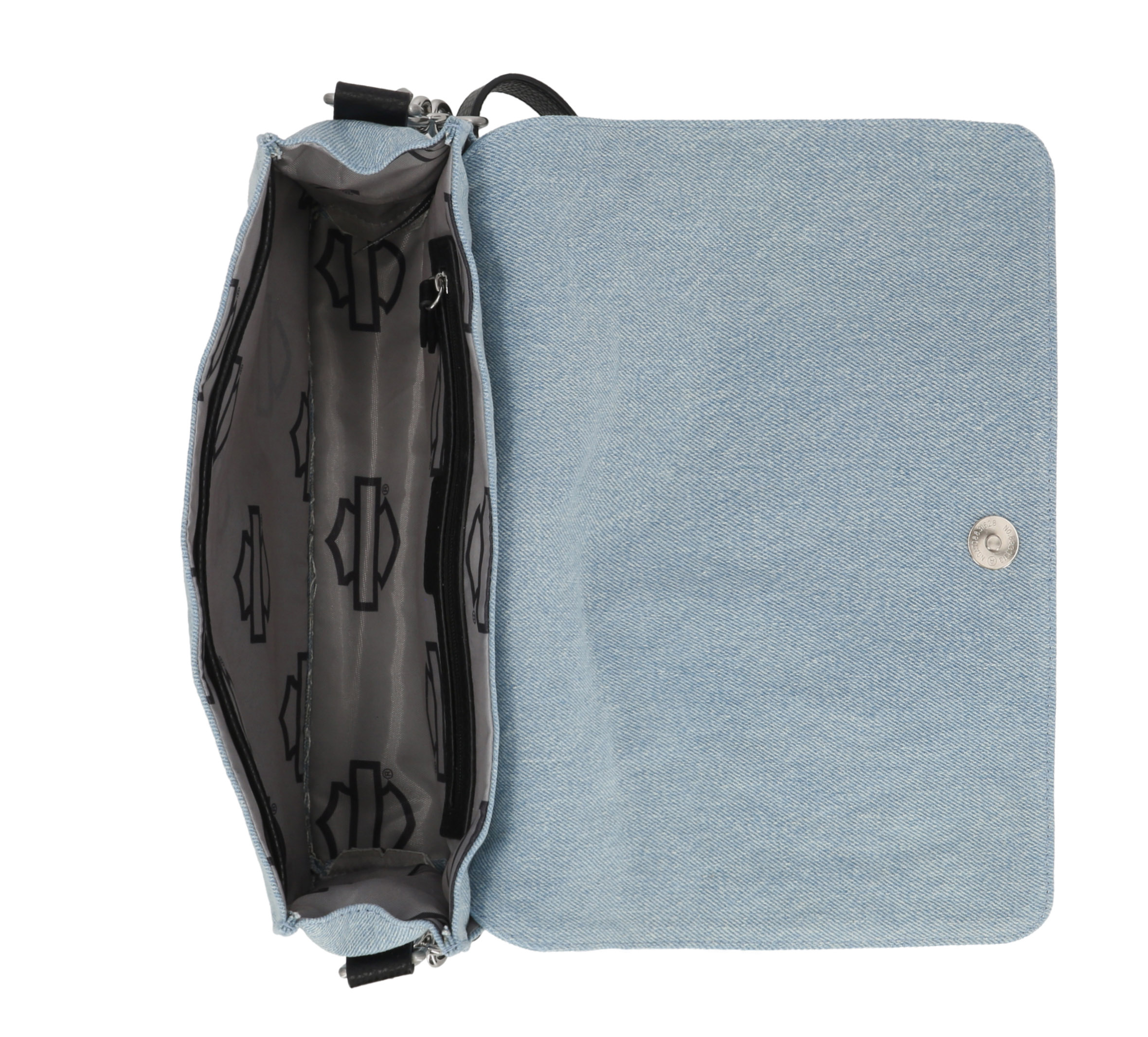 Faded Denim Flap Pocket Bag