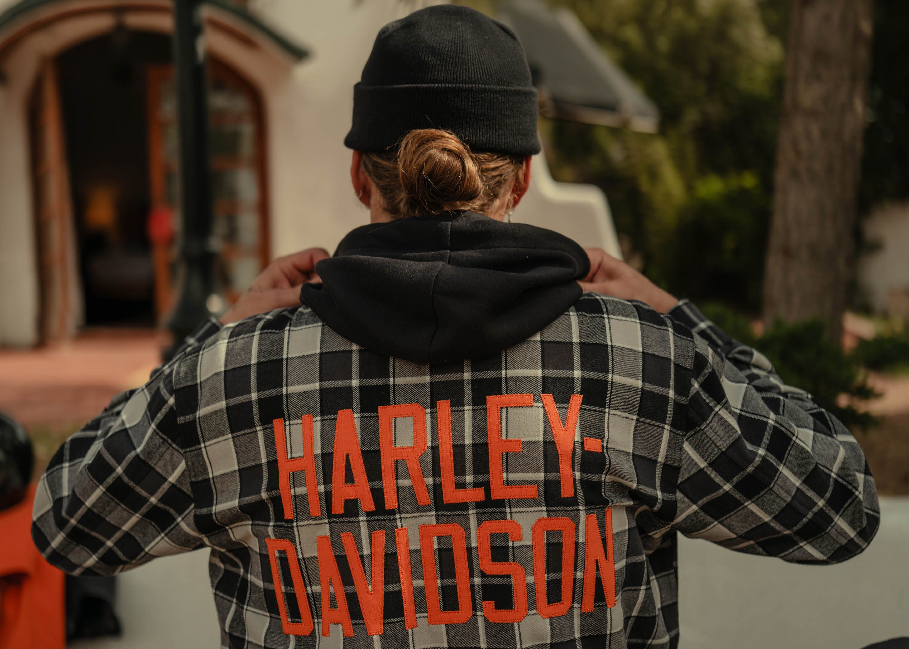 back of man's jacket