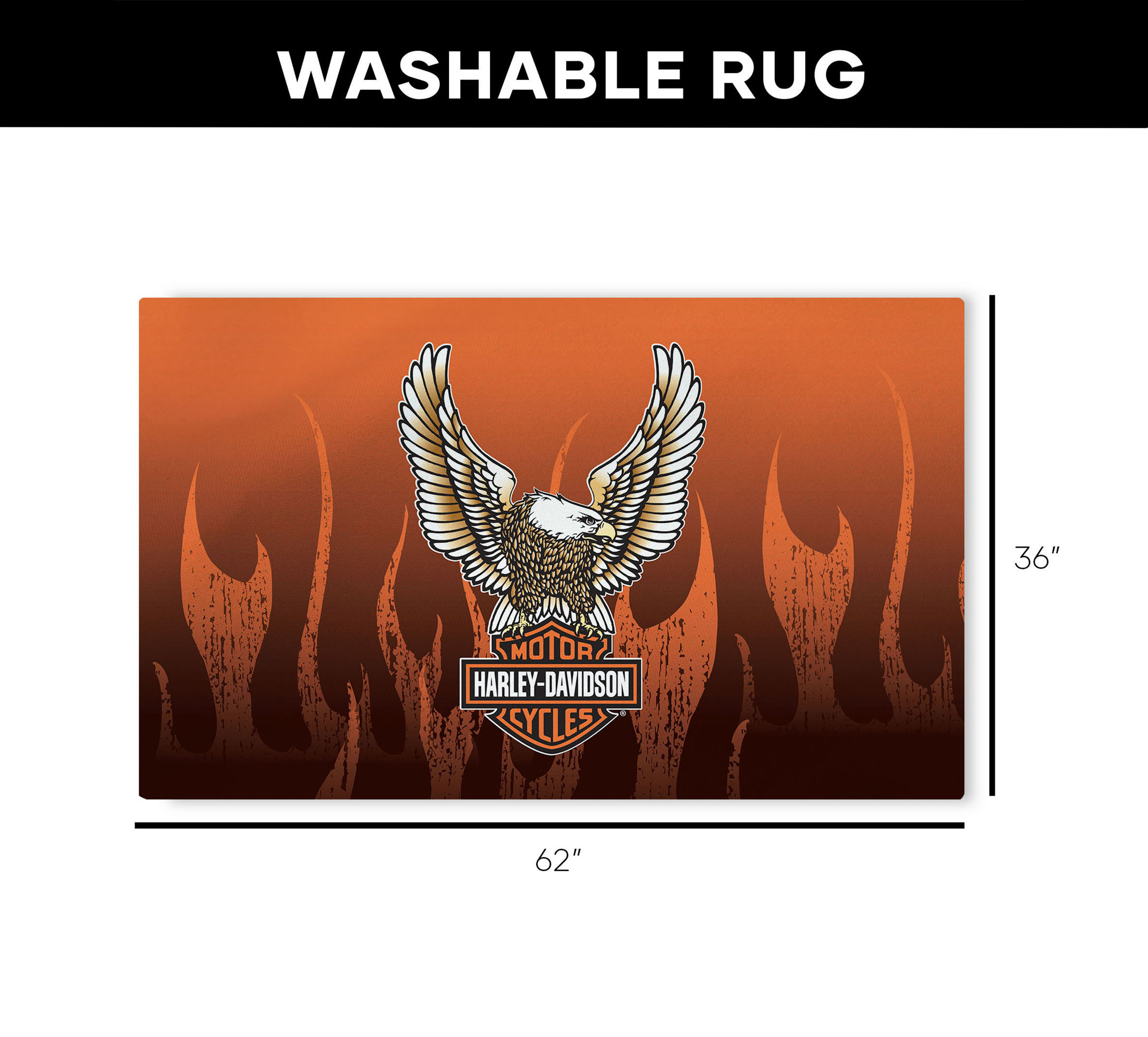 Flying Flames Washable Rug | Harley-Davidson USA