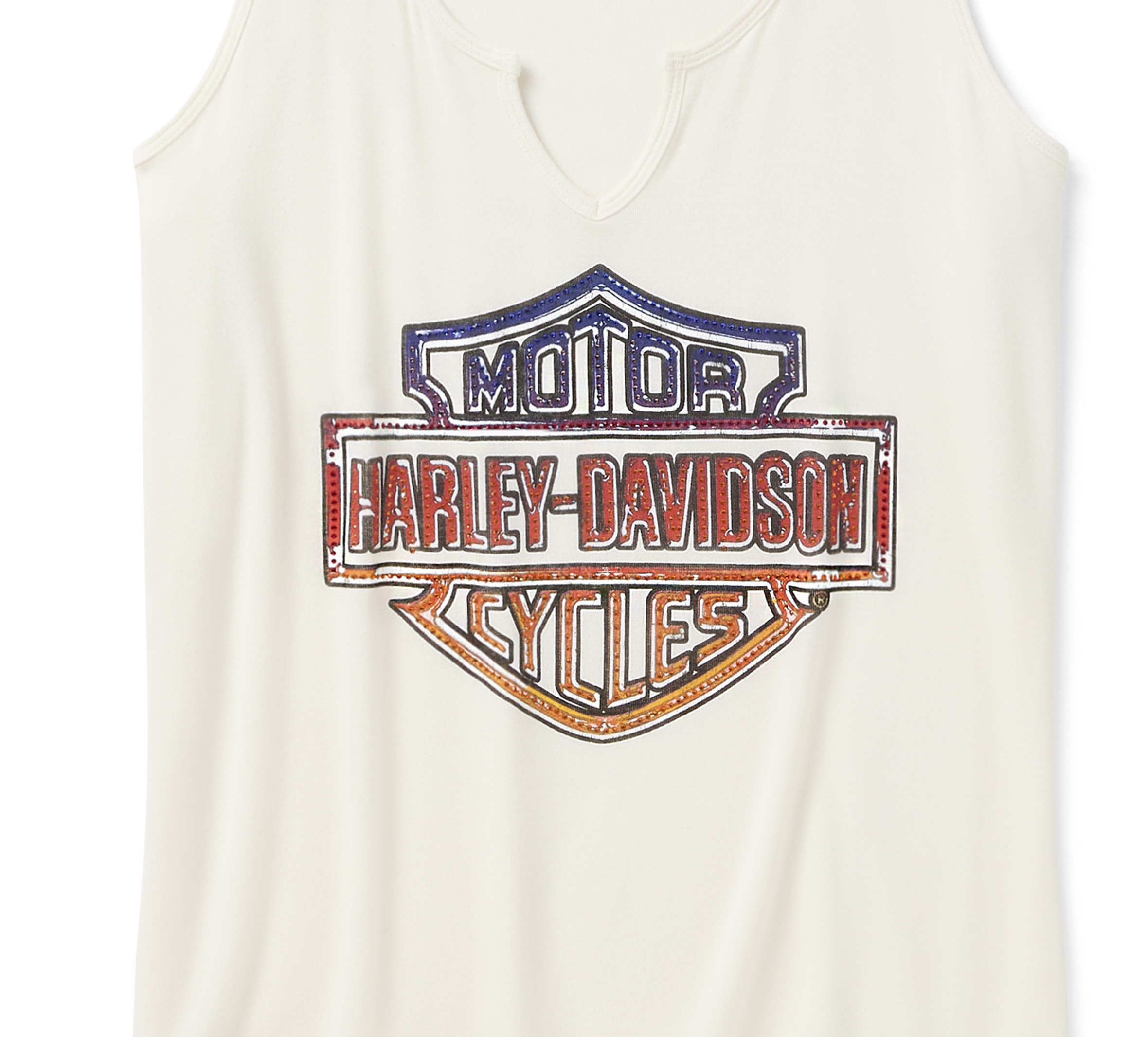 Women's Bling Ombre Bar & Shield Notch Neck Tank