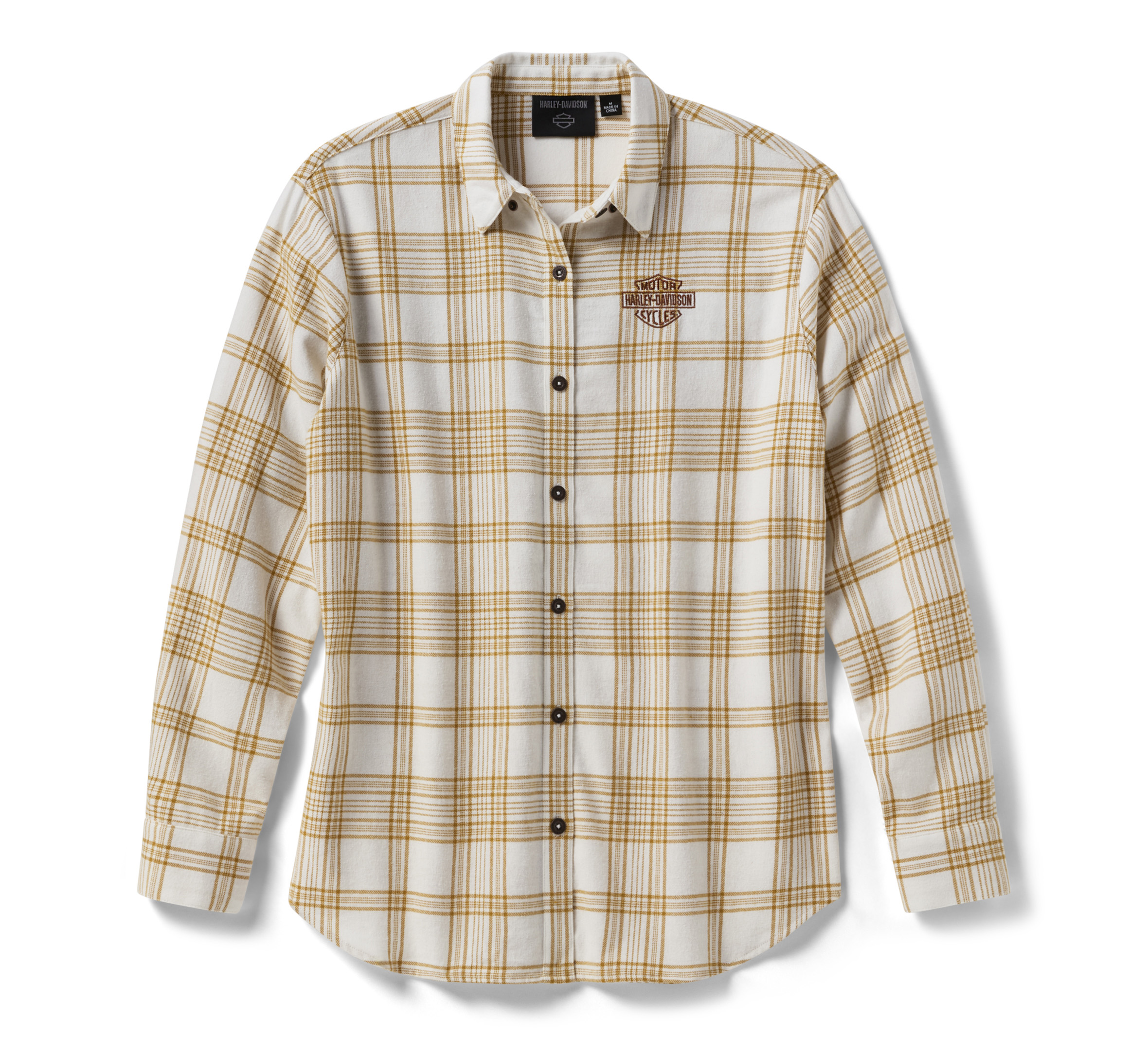 Women's Vintage Fringe Plaid Shirt - Plaid - Cloud Dancer & Rustic