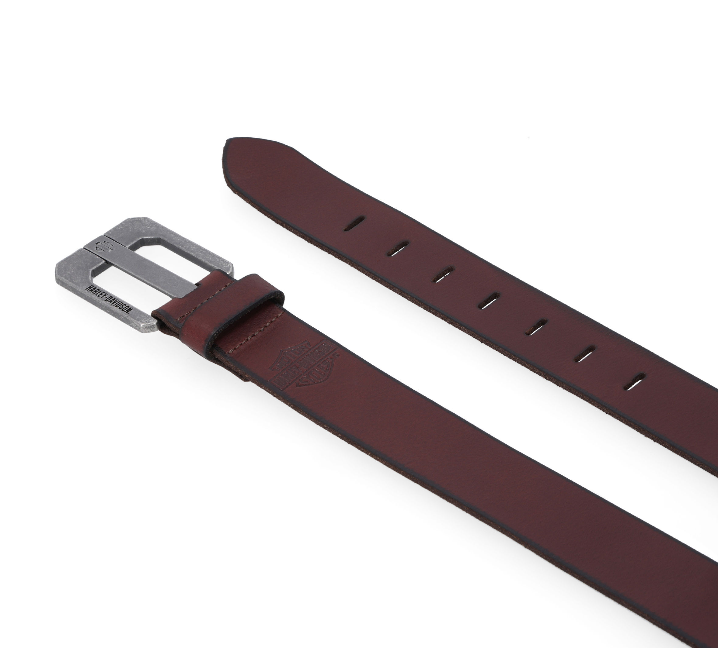 Die Cut Bar & Shield Prong Belt in Brown
