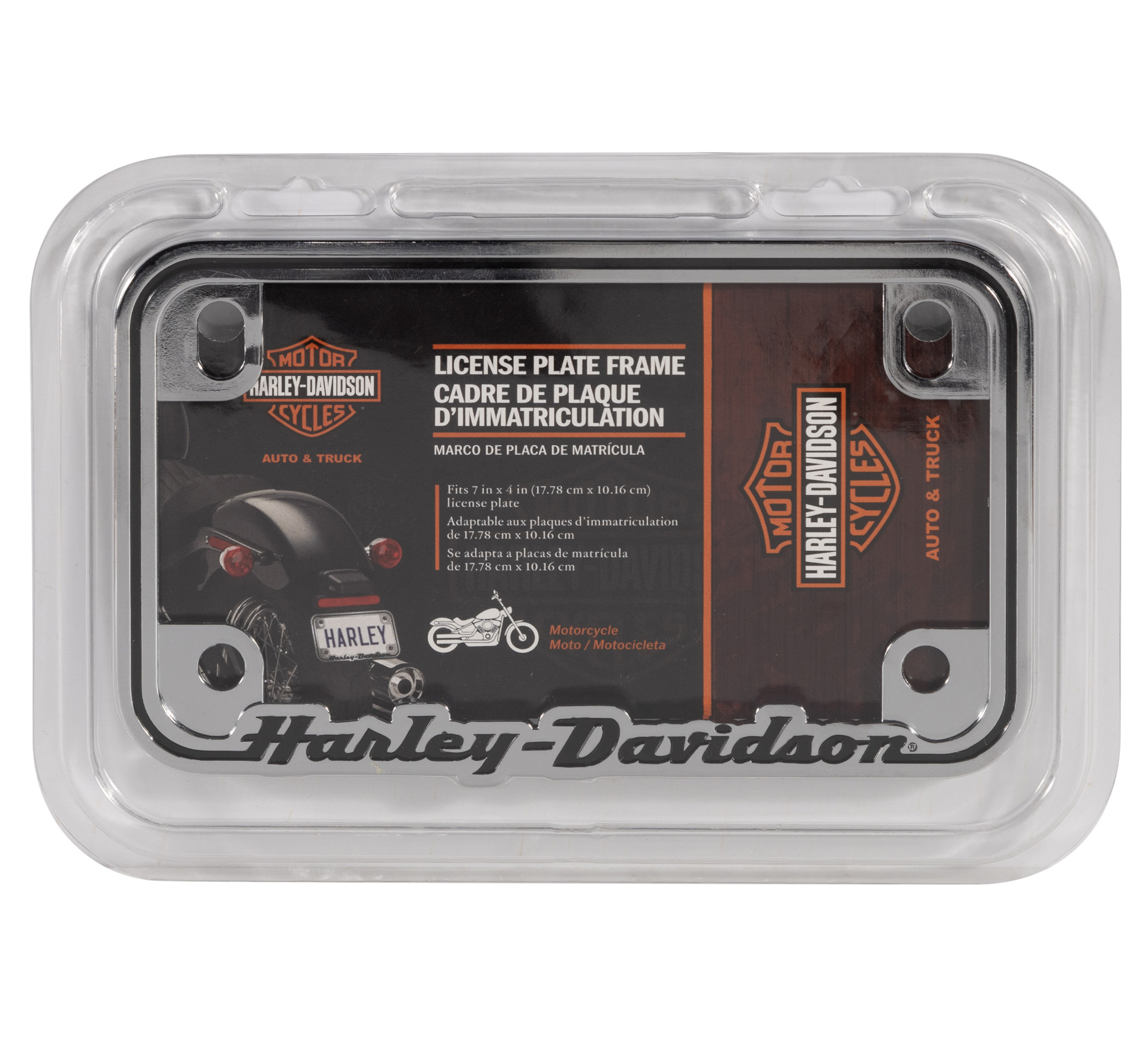 Script Chrome Motorcycle License Frame