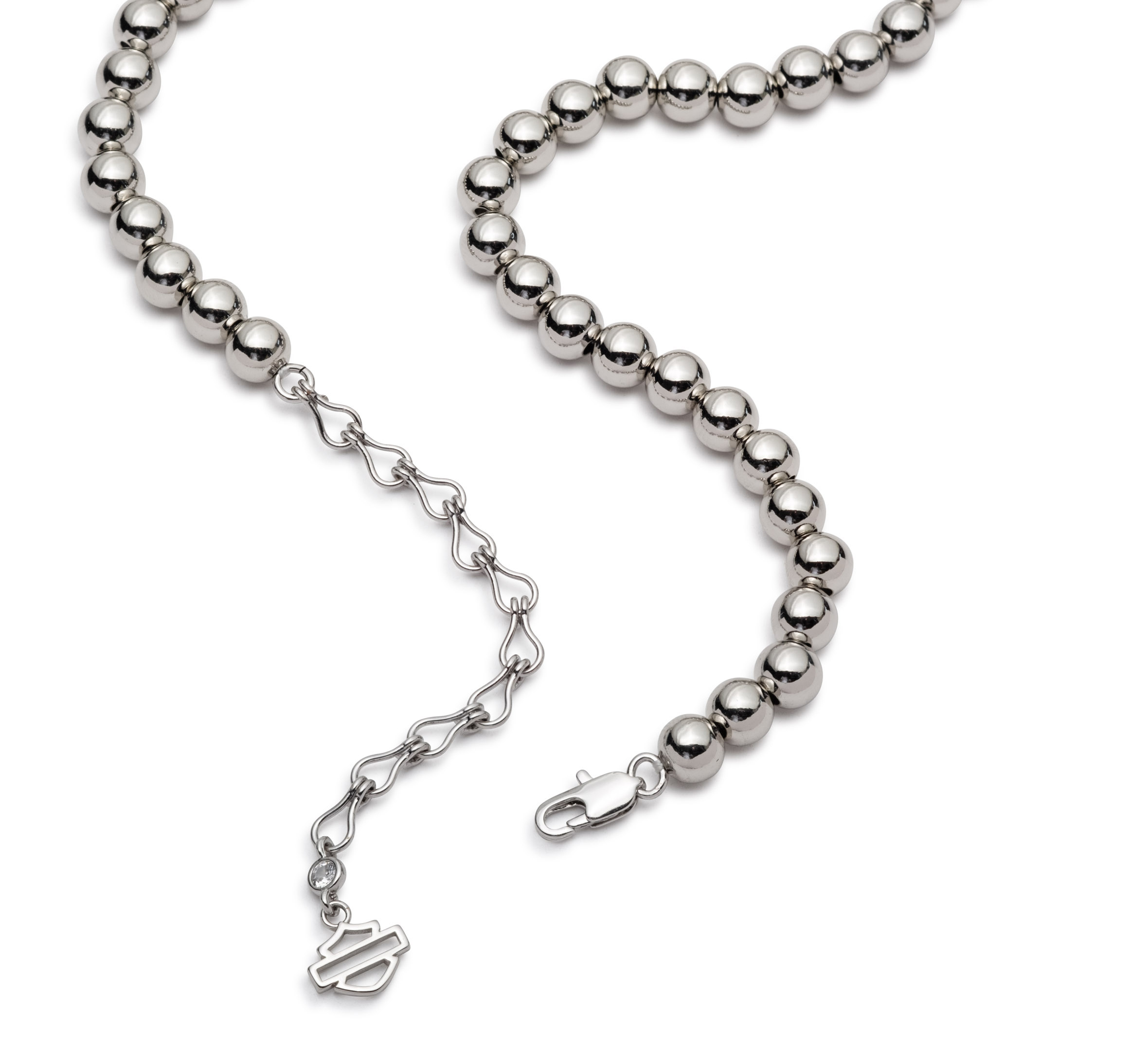 Collier en perles à loquet en forme de cœur Bar & Shield de 16 po pour femmes