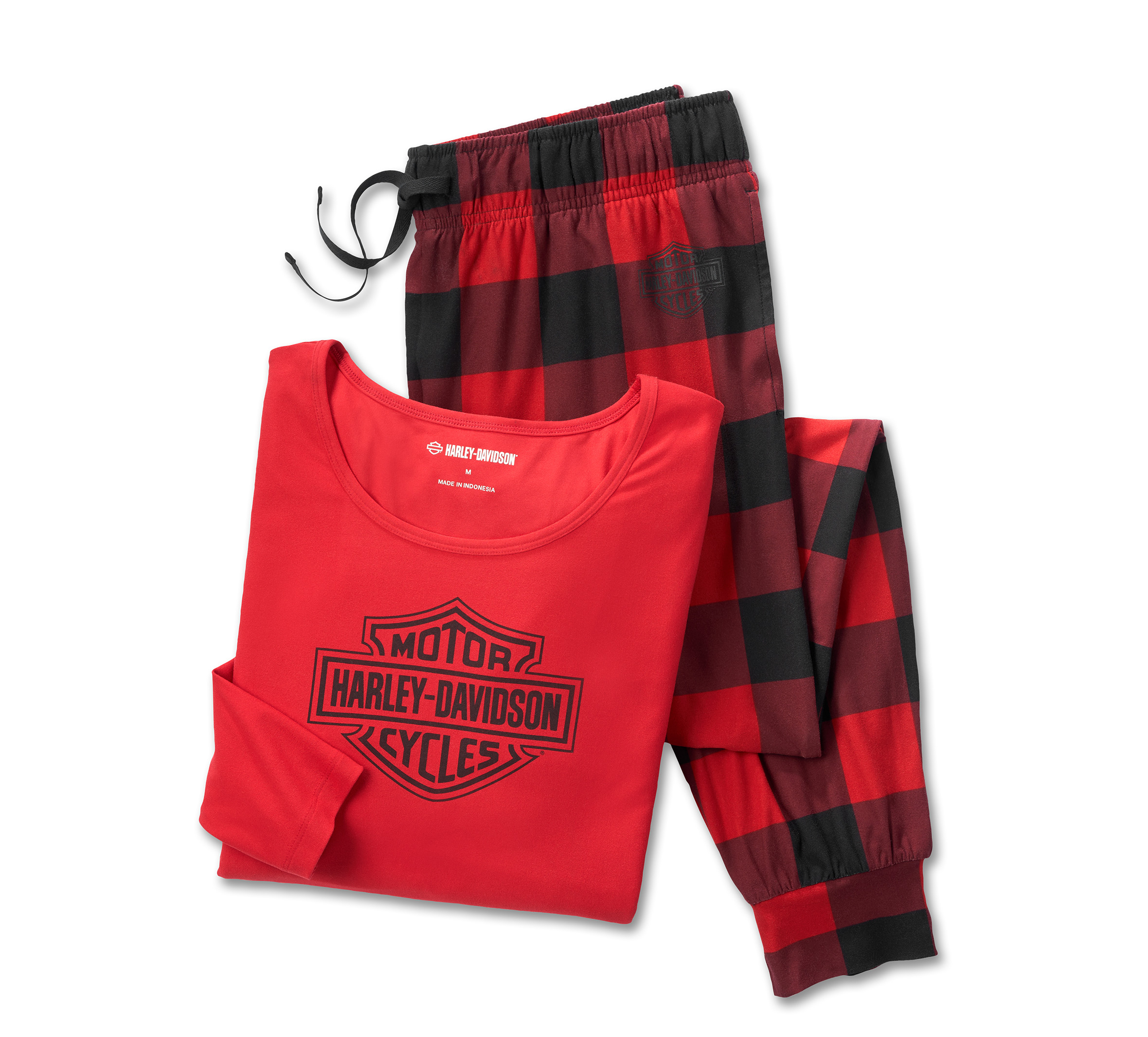 Bar & Shield Plaid Long Sleeve Pajama Set